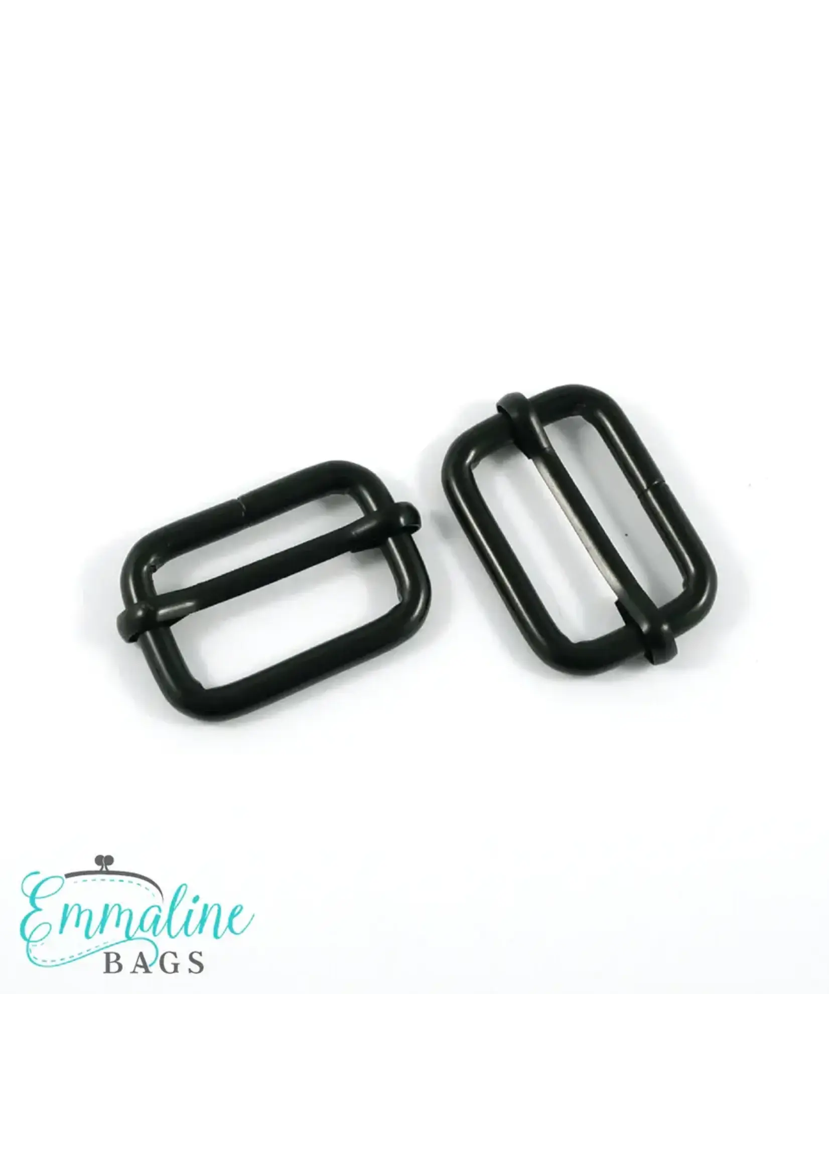 Emmaline Bags Emmaline Bags- Adjustable Slider 1" - Matte Black (2 Pack)