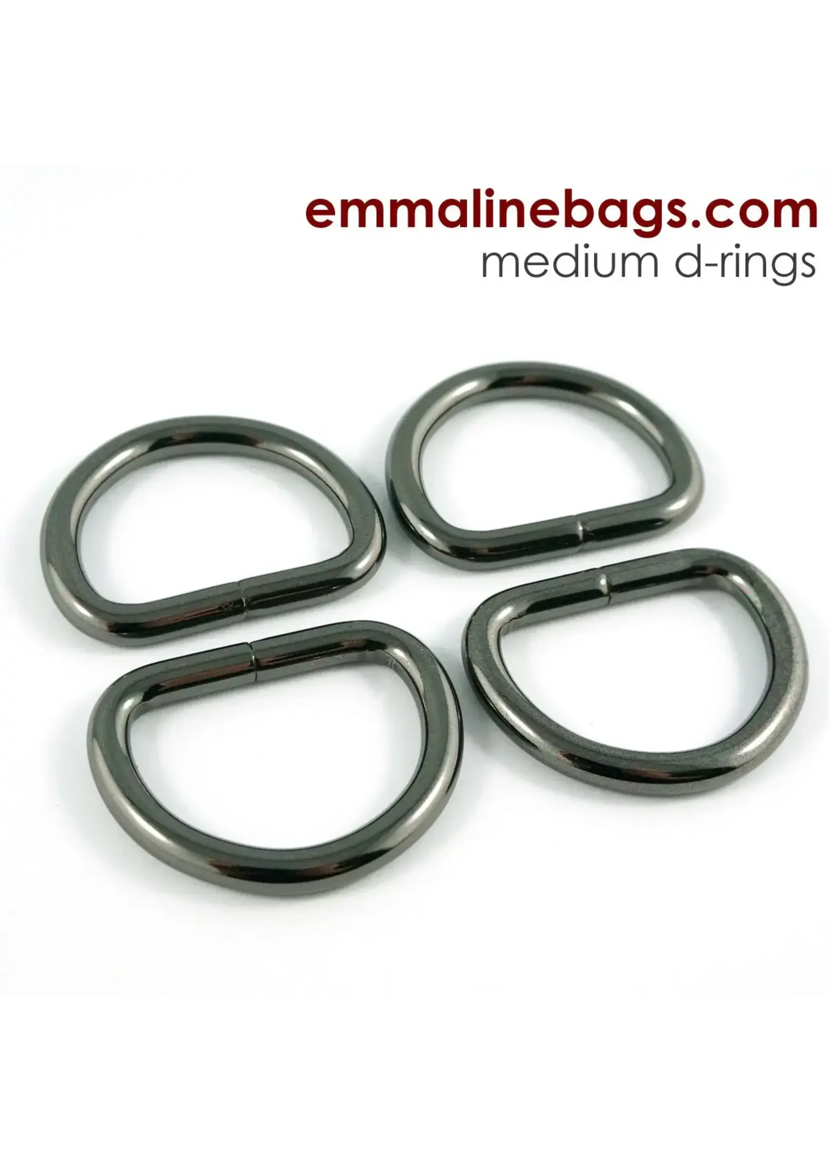 Emmaline Bags Emmaline Bags - D-Rings - 1in/25mm - Gunmetal - 4 pack