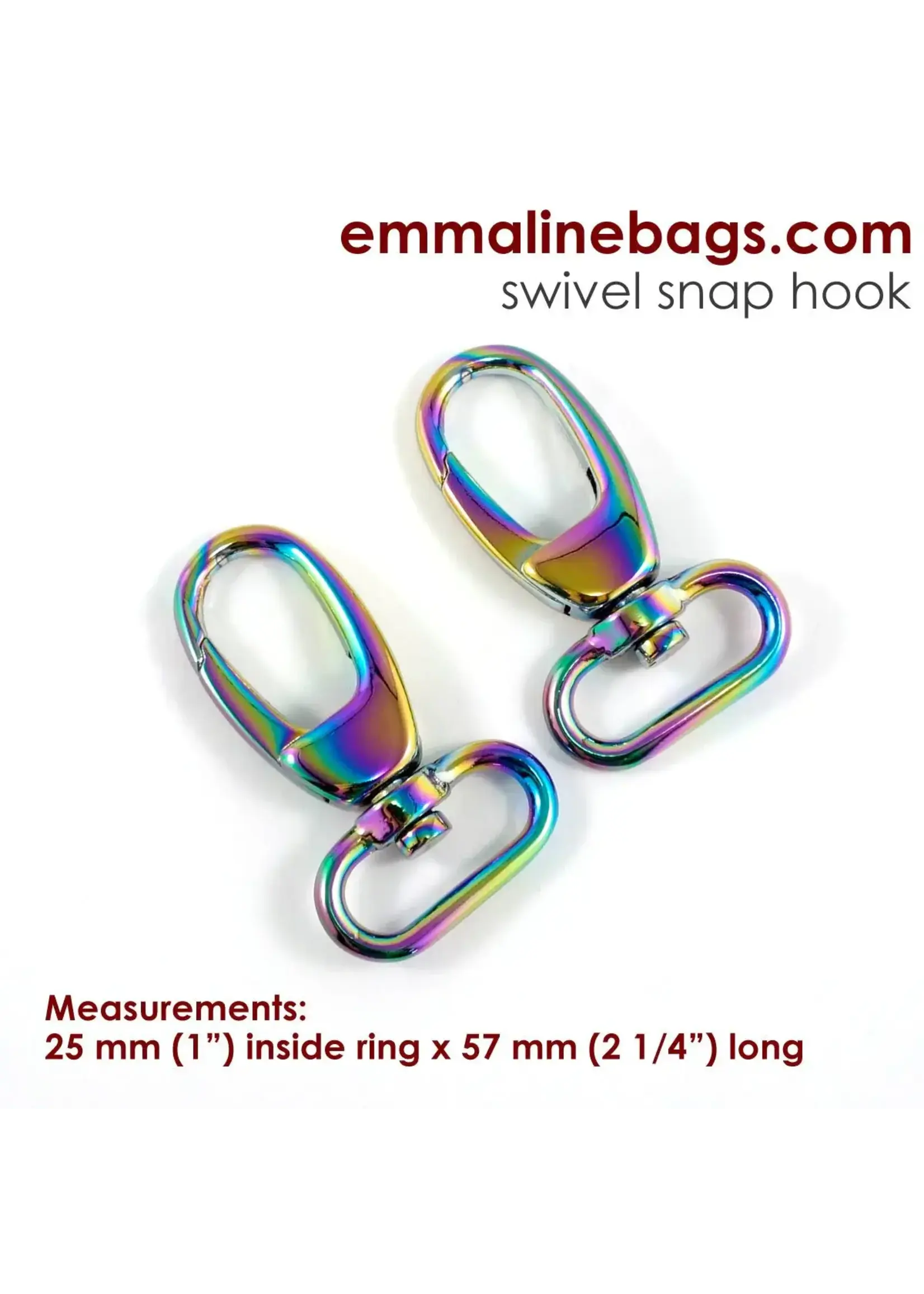 Emmaline Bags Emmaline Bags - Swivel Snap Hook - 1in/25mm - Rainbow - 2 pack