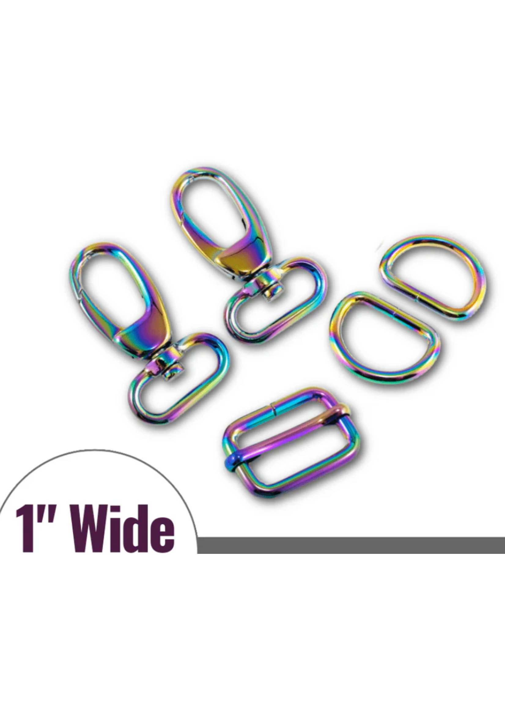 Emmaline Bags Hardware Kit - Strap Kit to fit a 1" (25 mm) Wide Strap  Rainbow