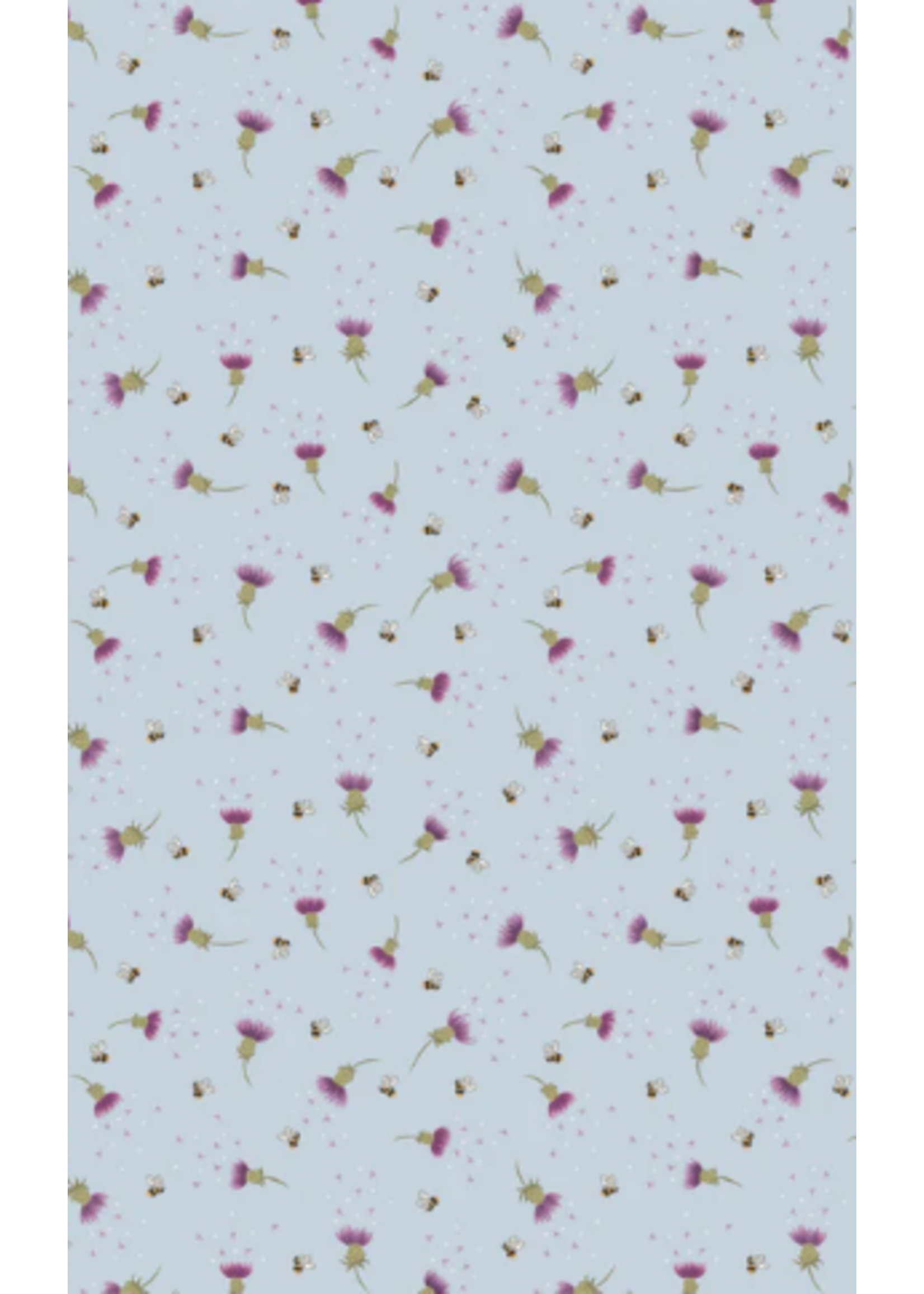 Lewis & Irene Fabrics A Celtic Summer ( Bee Thistle on Blue) 1 unit = 10cm = 4inches