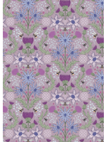 Lewis & Irene Fabrics A Celtic Summer ( Mirrored Thistle And Bee On Heather) 1 unit = 10cm = 4inches