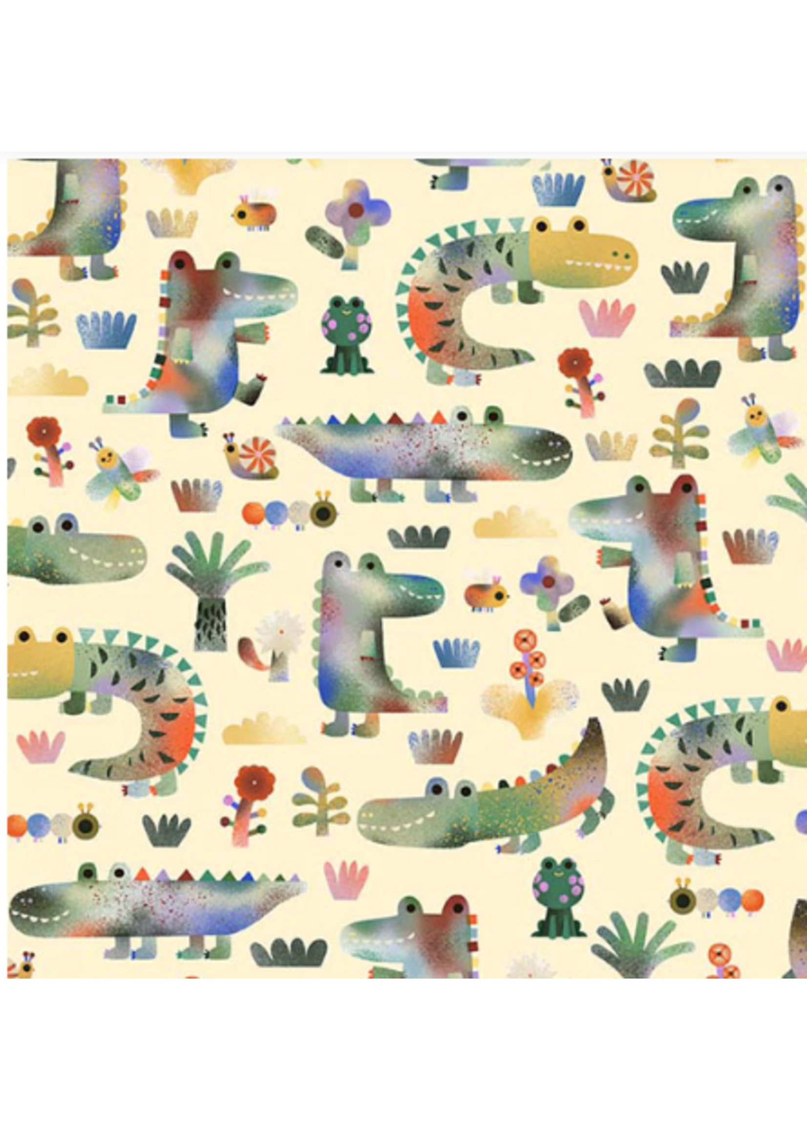 Michael Miller See Ya Later Alligator ( Cream )  By Michael Miller   1 unit = 10 cm = 4 inches