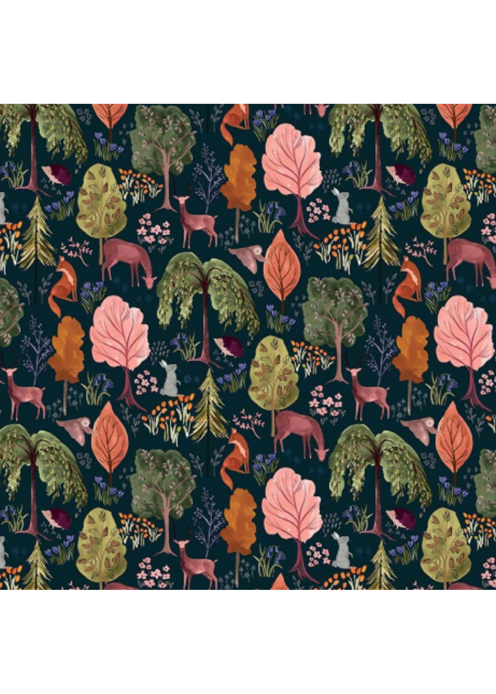 Dear Stella Floral Forest Midnight  1 unit = 10 cm = 4 inches