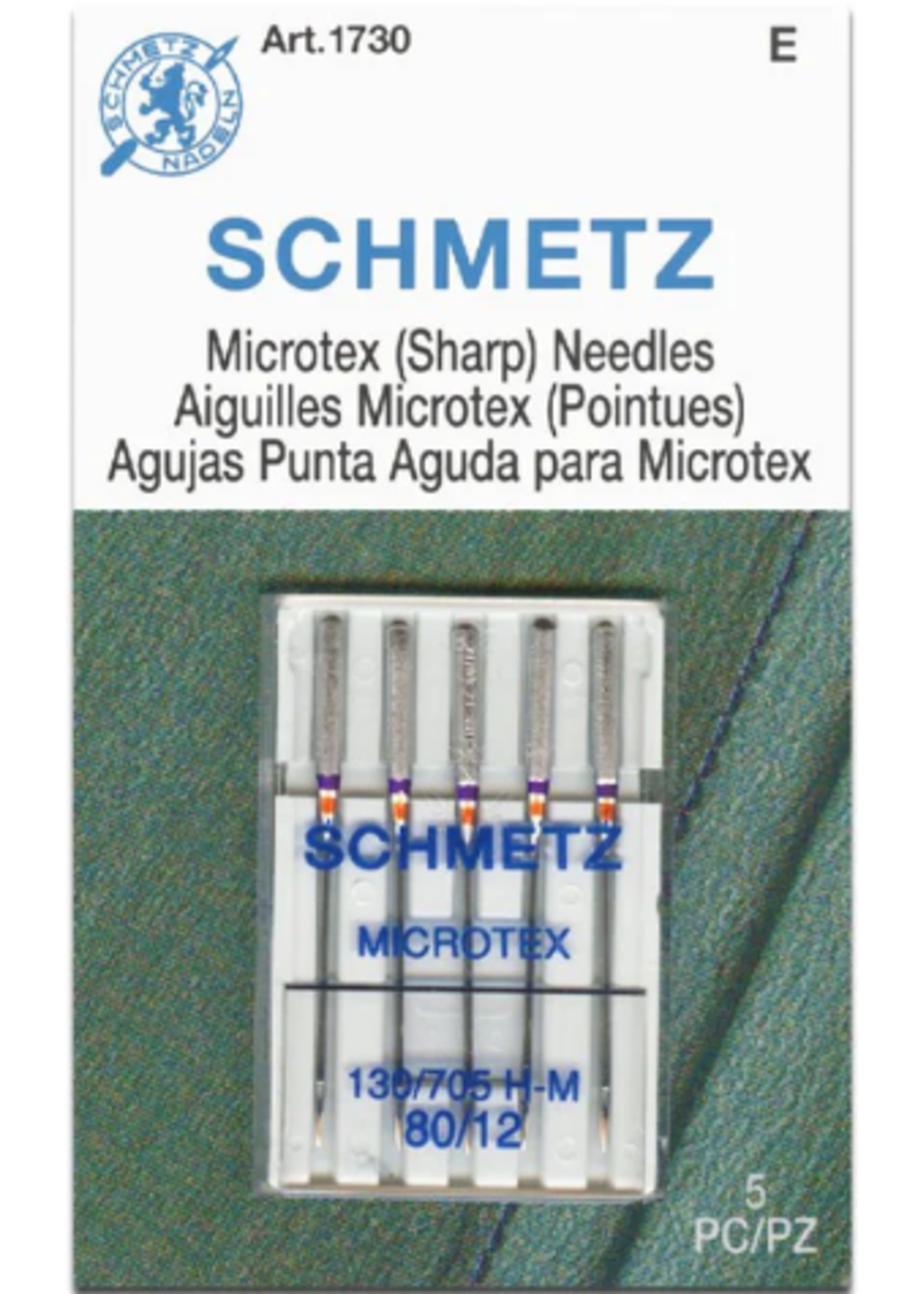 Schmetz Needles Schmetz Needles - Microtex (Sharp) - 80/12 - 5 Pack