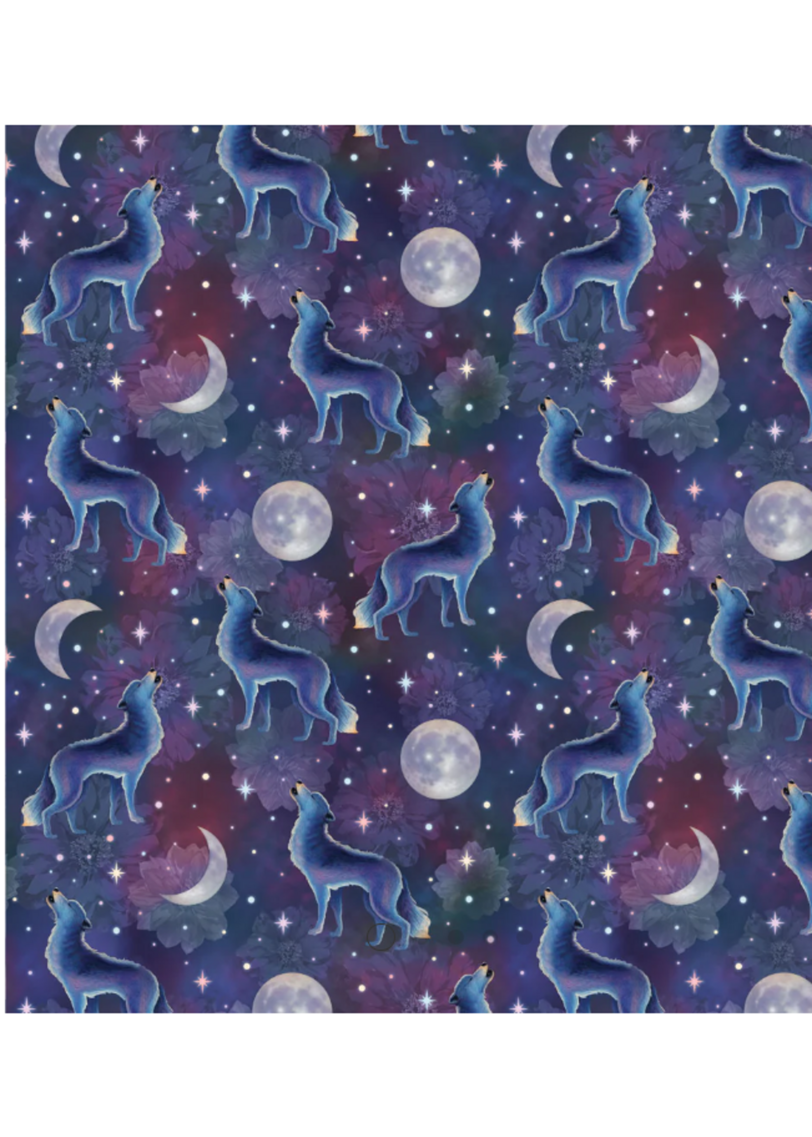 Camelot Fabrics Celeste Collection Lunar Wolves   1 Unit = 10 cm = 4 Inches