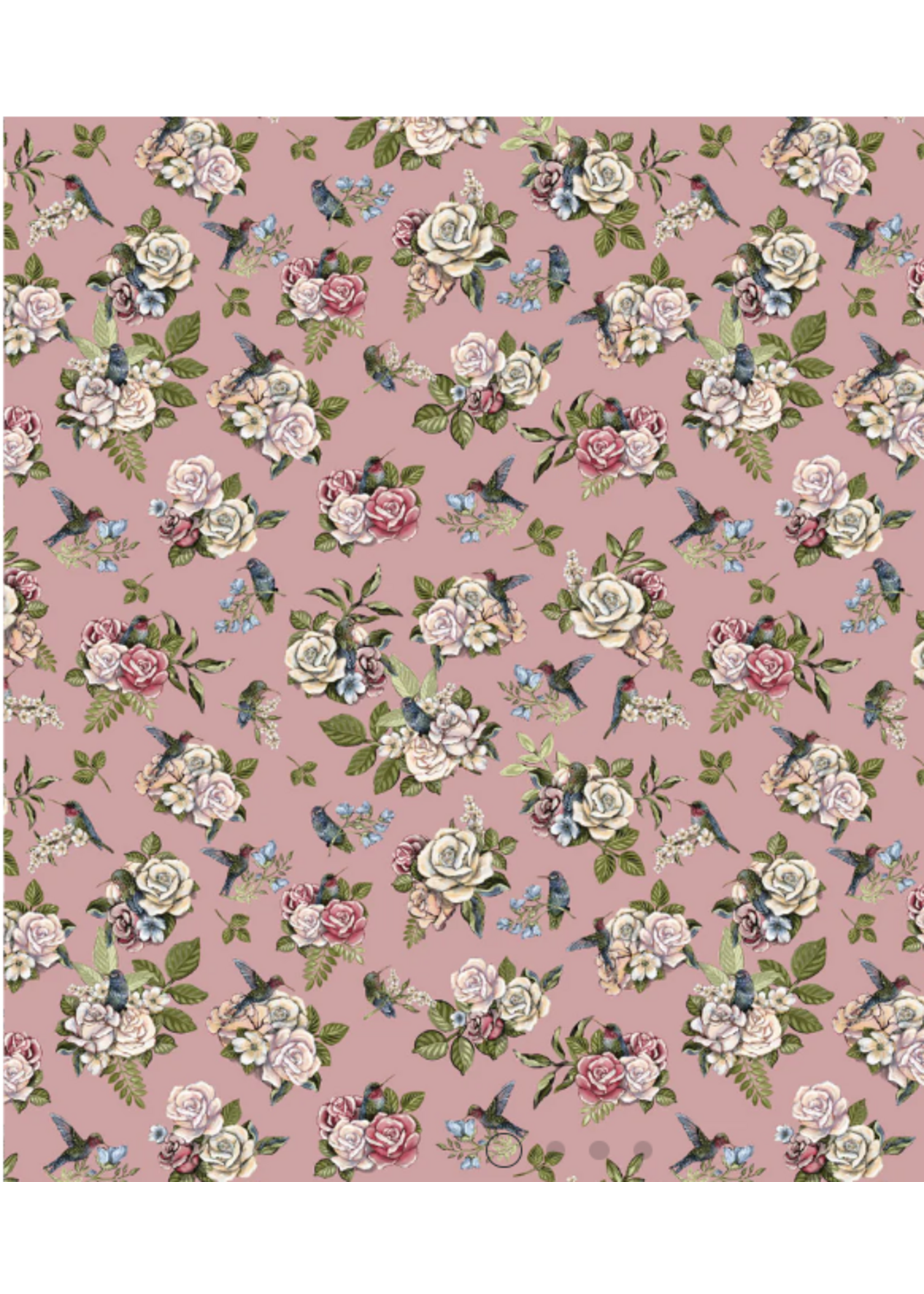 Camelot Fabrics Tea and Poetry Collection Dusty Rose  1 Unit = 10 cm = 4 inches