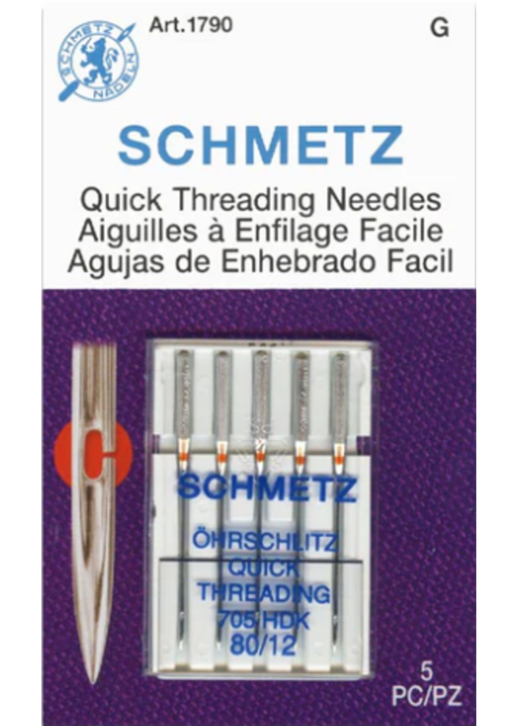 Schmetz Needles Schmetz Needles - Quick Threading - 80/12 - 5 Pack