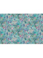 Timeless Treasures Wild Beauty  Leaves Blue   1 unit = 10 cm = 4 inches