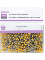Unique PINS QUILTING 1-3/4 PLASTIC YELLOW HEADS EXTRA LONG 500CT