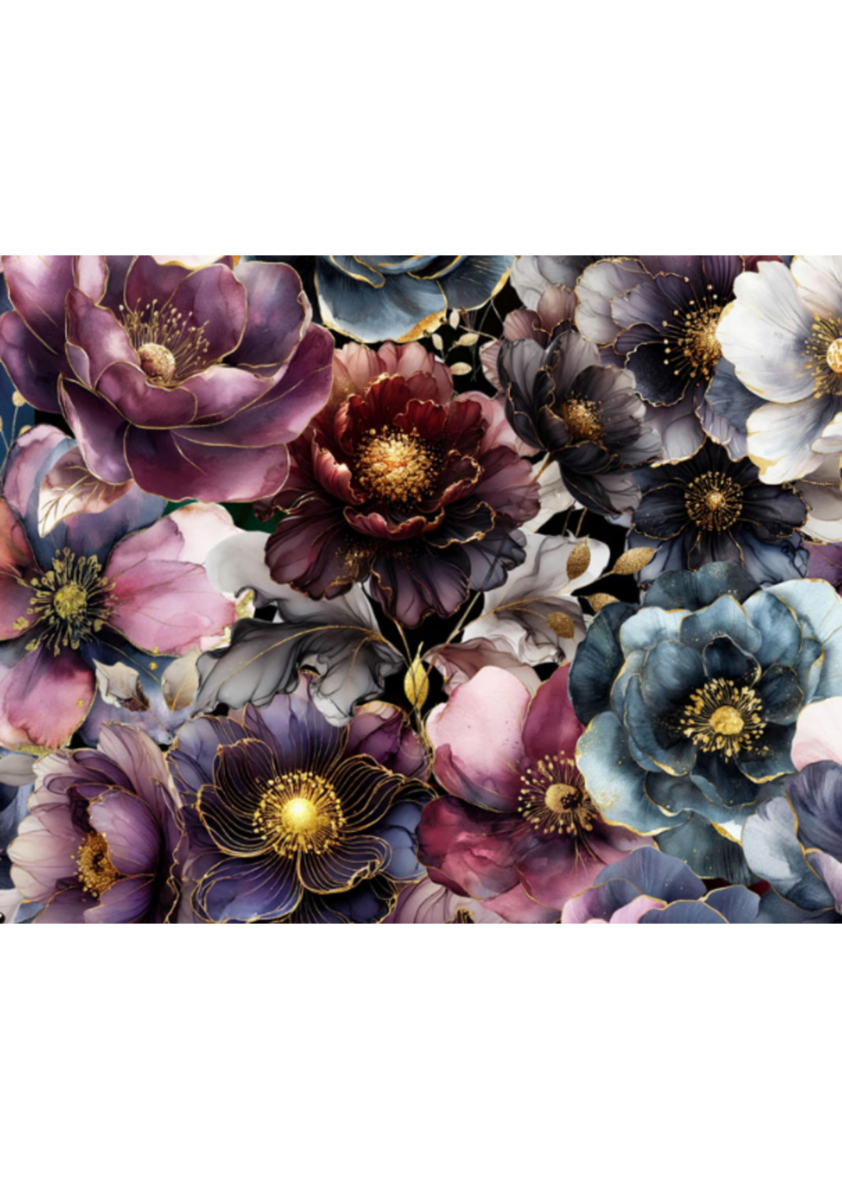 Hoffman Midnight  Flora Deep Amethyst  Digital Print   1 unit = 10 cm = 4 inches