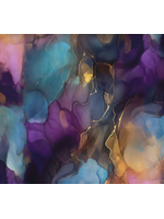 Hoffman Midnight  Flora Jewel Digital Print  1 unit = 10 cm = 4 inches