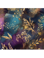 Hoffman Midnight  Flora Jewel Digital Print  1 unit = 10 cm = 4 inches