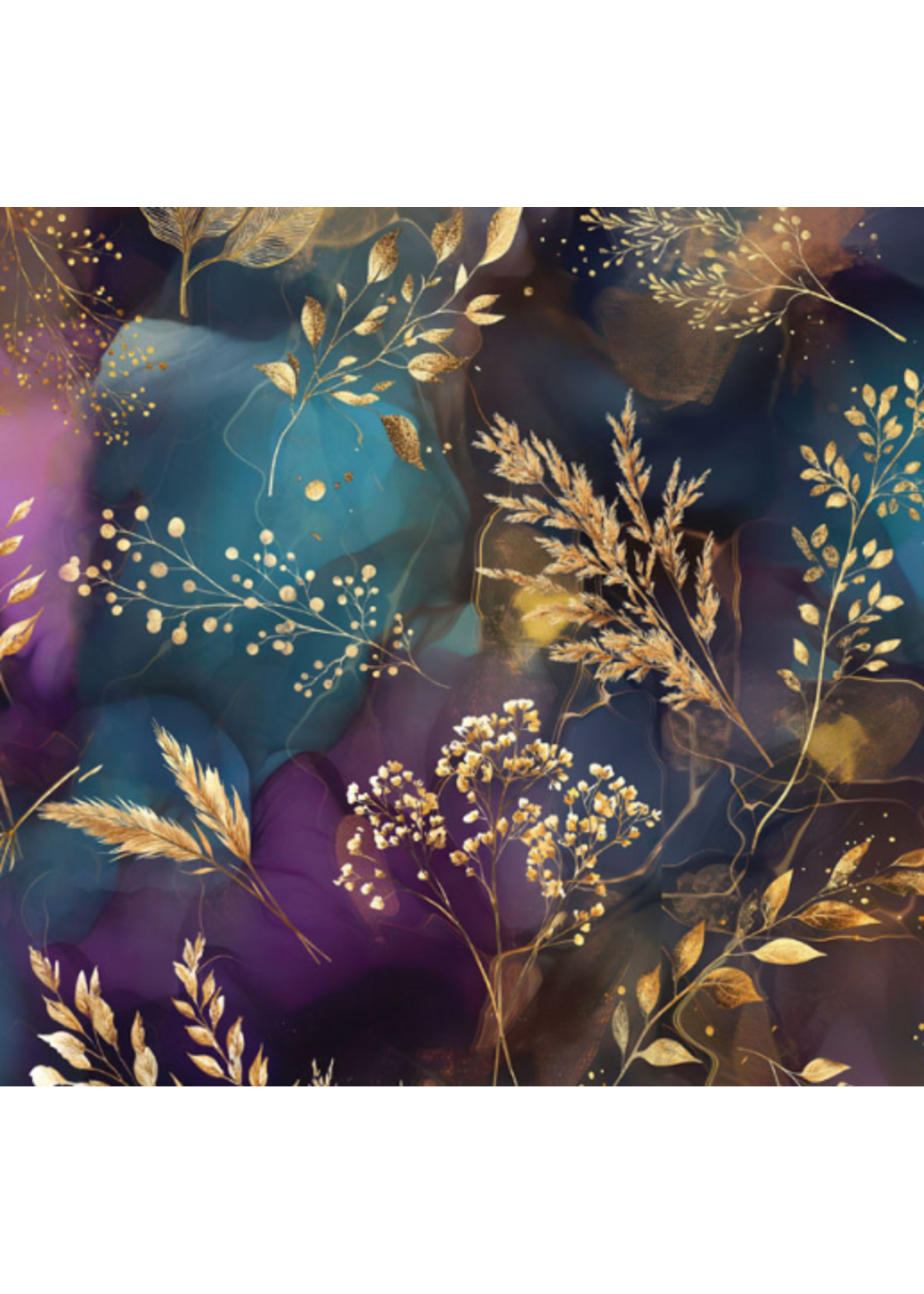 Hoffman Midnight  Flora Jewel Digital Print  1 unit = 10 cm = 4 inches