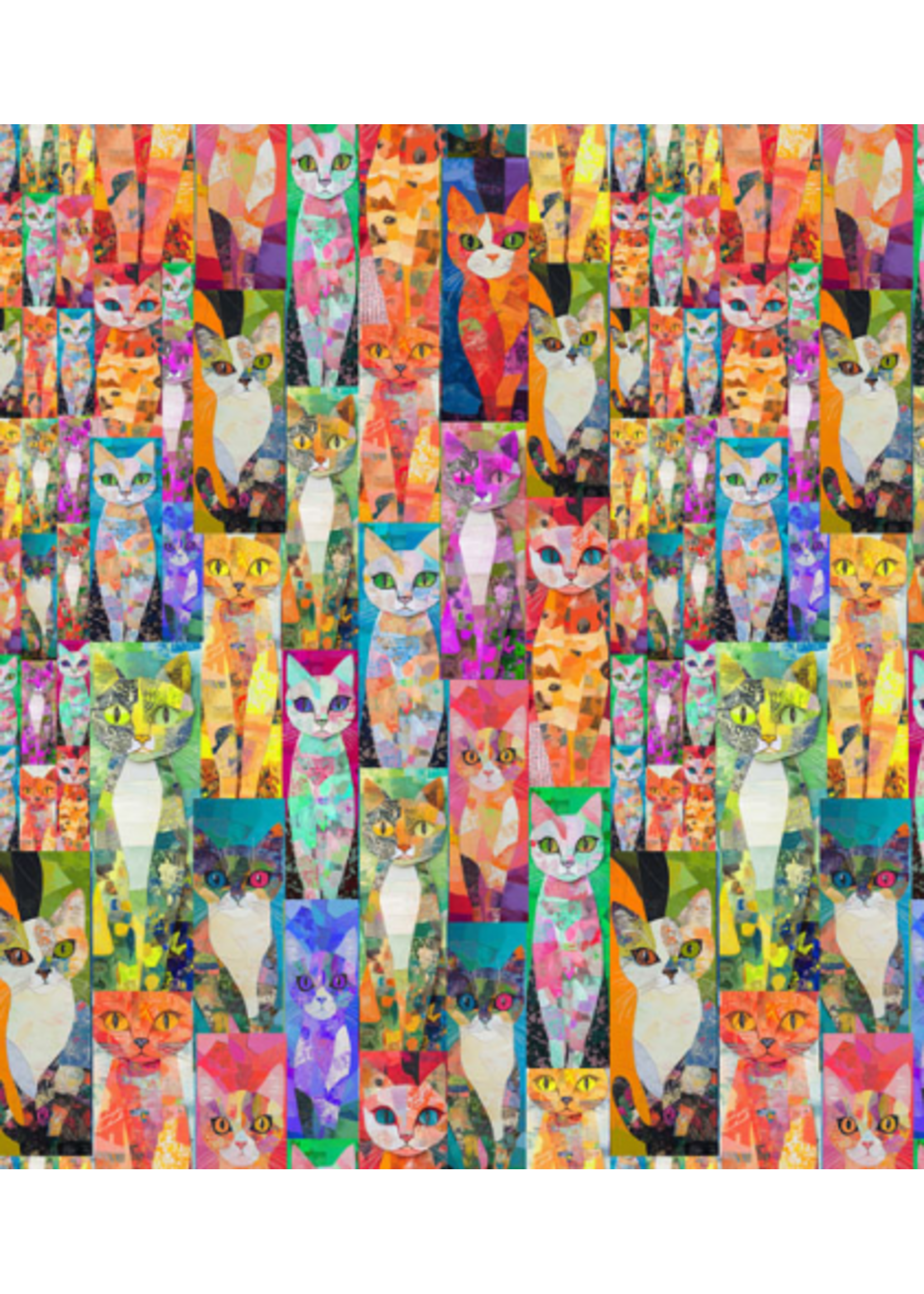 Hoffman Craft Cats - Rainbow Sweets  Digital Print   1 unit = 10 cm = 4 inches