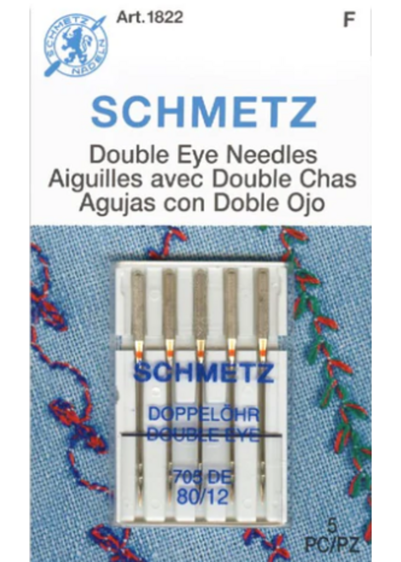 Schmetz Needles Schmetz Needles - Double Eye Needles - 80/12 - 5 Pack