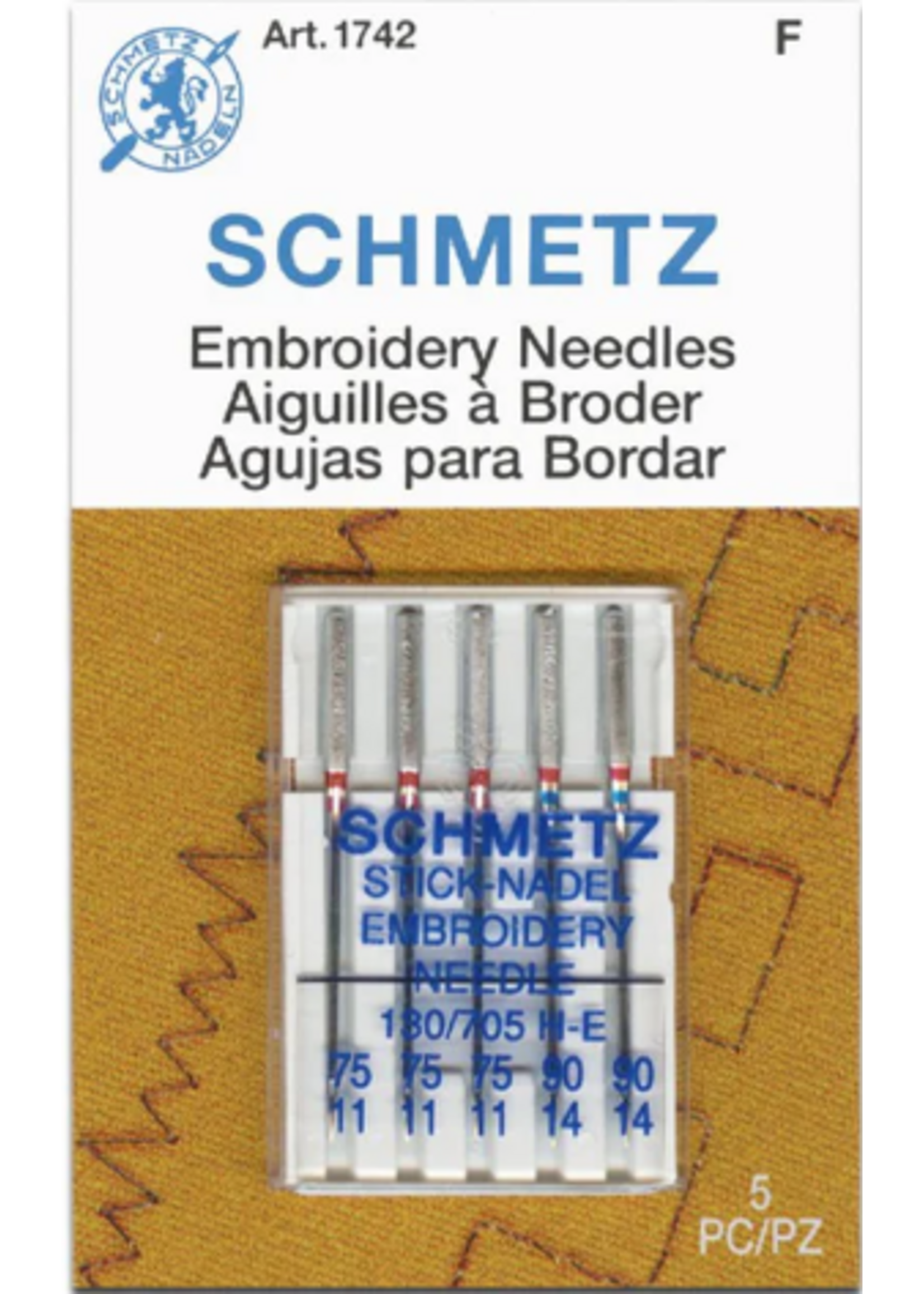 Schmetz Needles Schmetz Needles - Embroidery - Assorted (75/11 & 90/14) - 5 pack