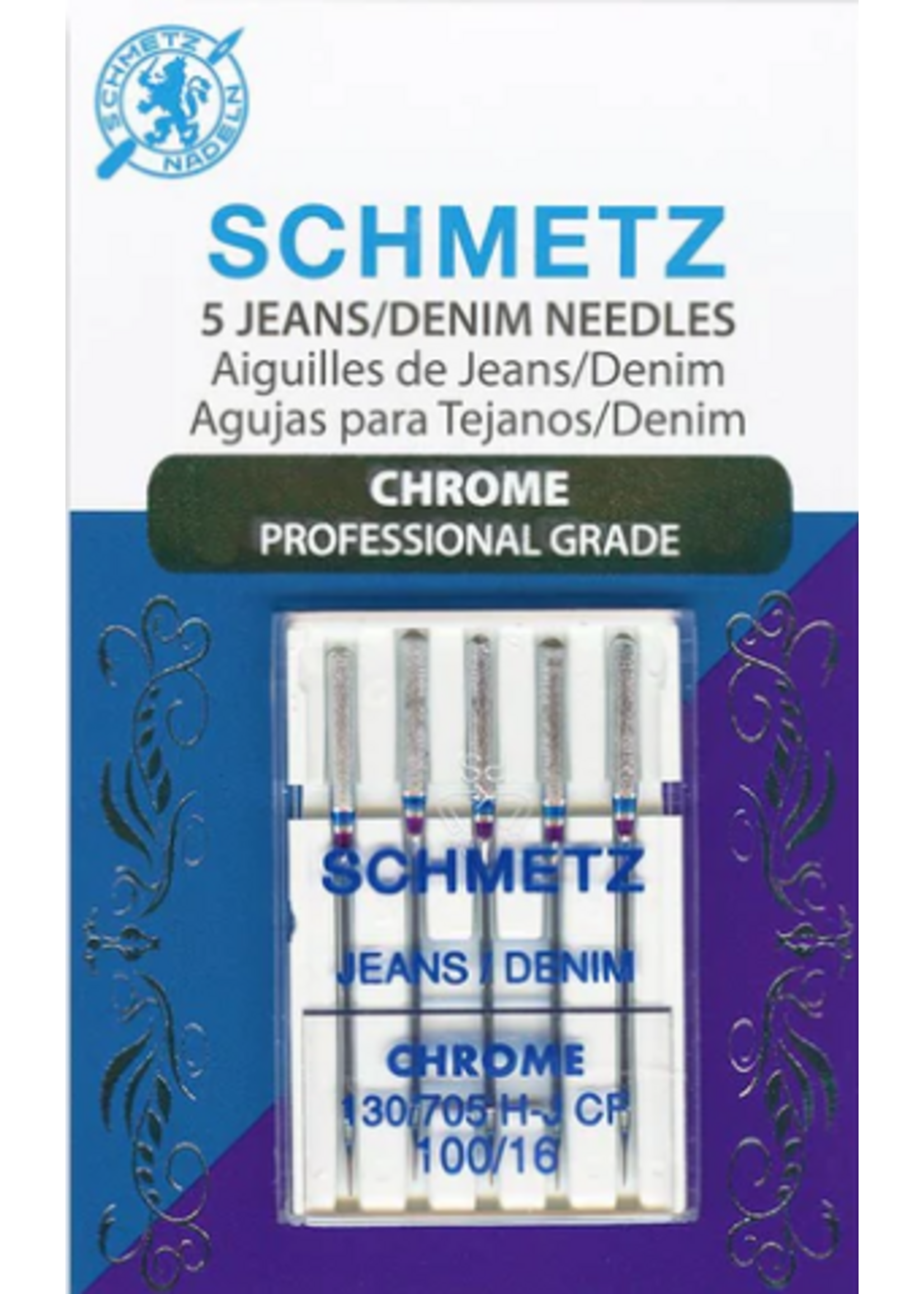 Schmetz Needles Schmetz Needles - Jeans/Denim - 100/16 - Chrome - 5 pack