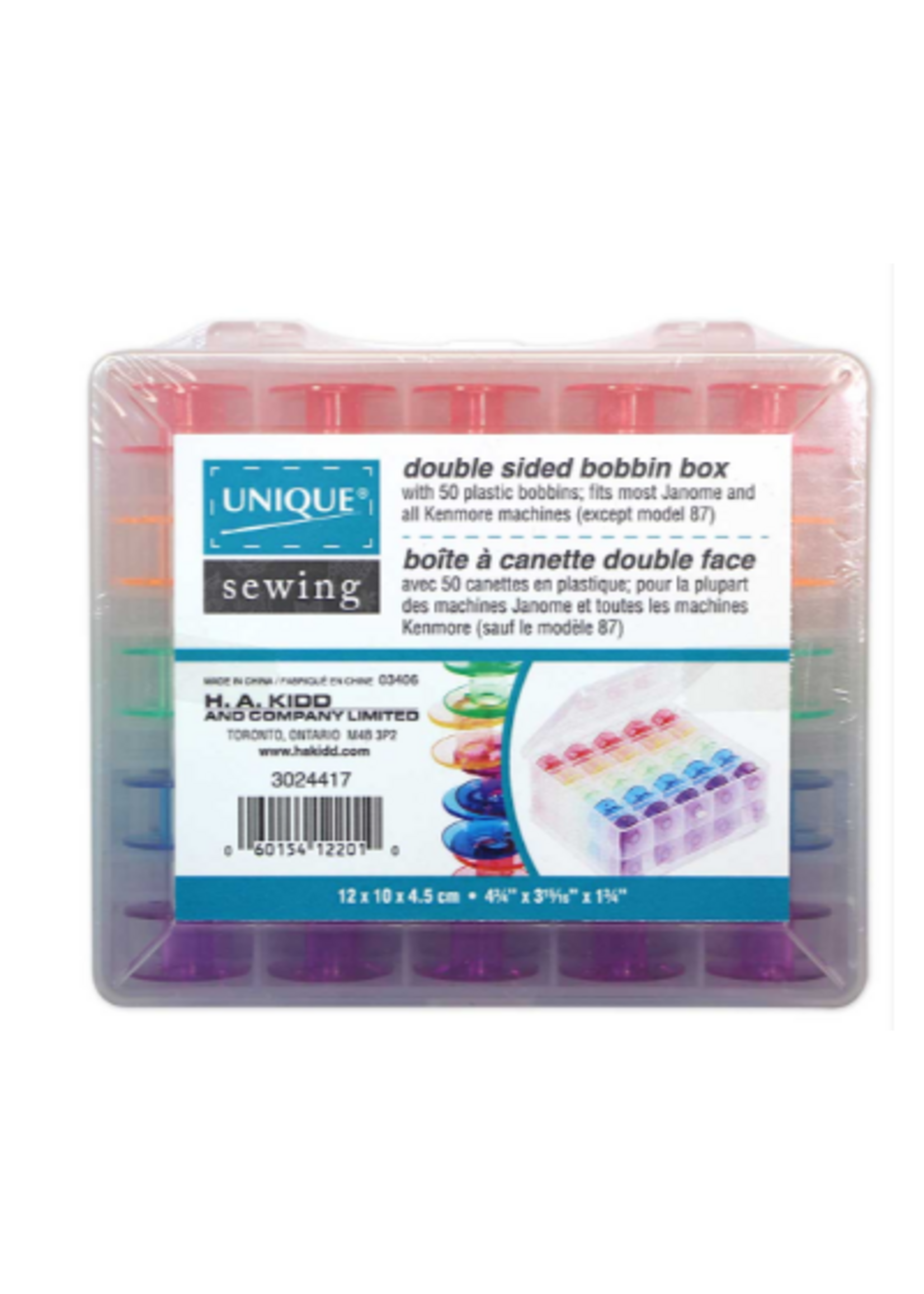 H.A. KIDD 50pc Bobbin Box
