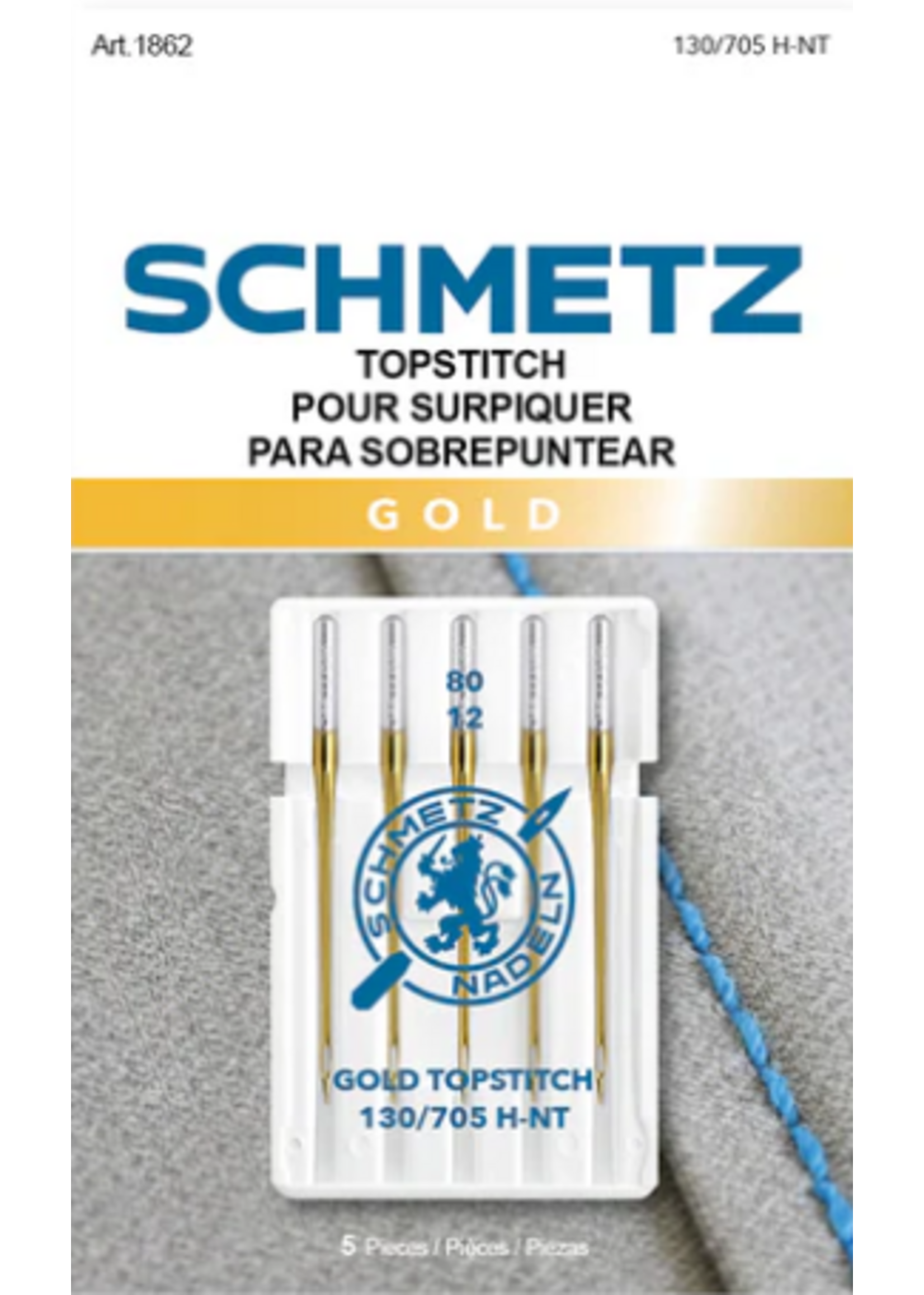 Schmetz Needles Schmetz Needles - Totstitch - 130/705 H-NT - 90/14 - Gold Titanium - 5 pack