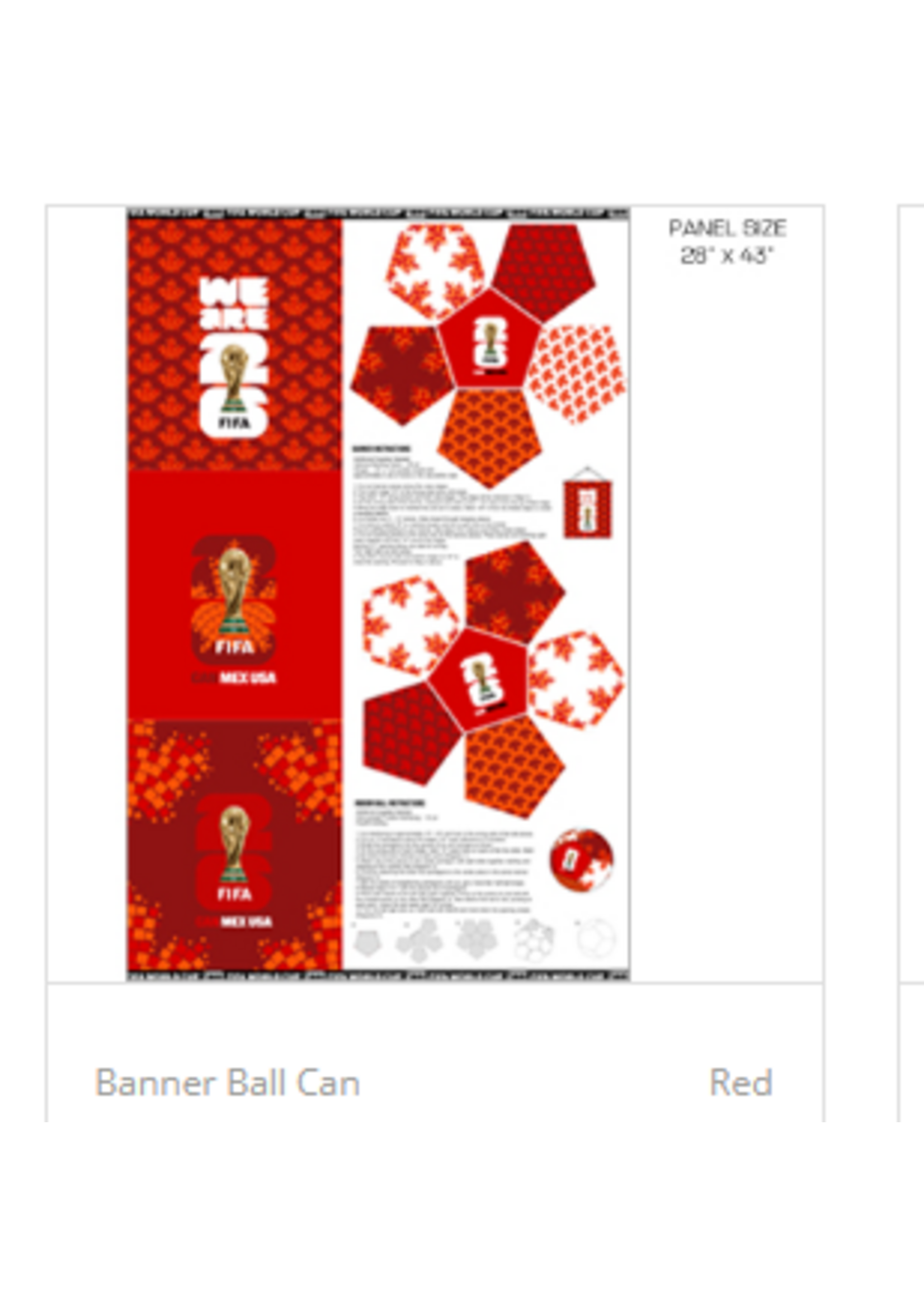 Northcott Fifa World Cup  Indoor Ball and Banners Canada