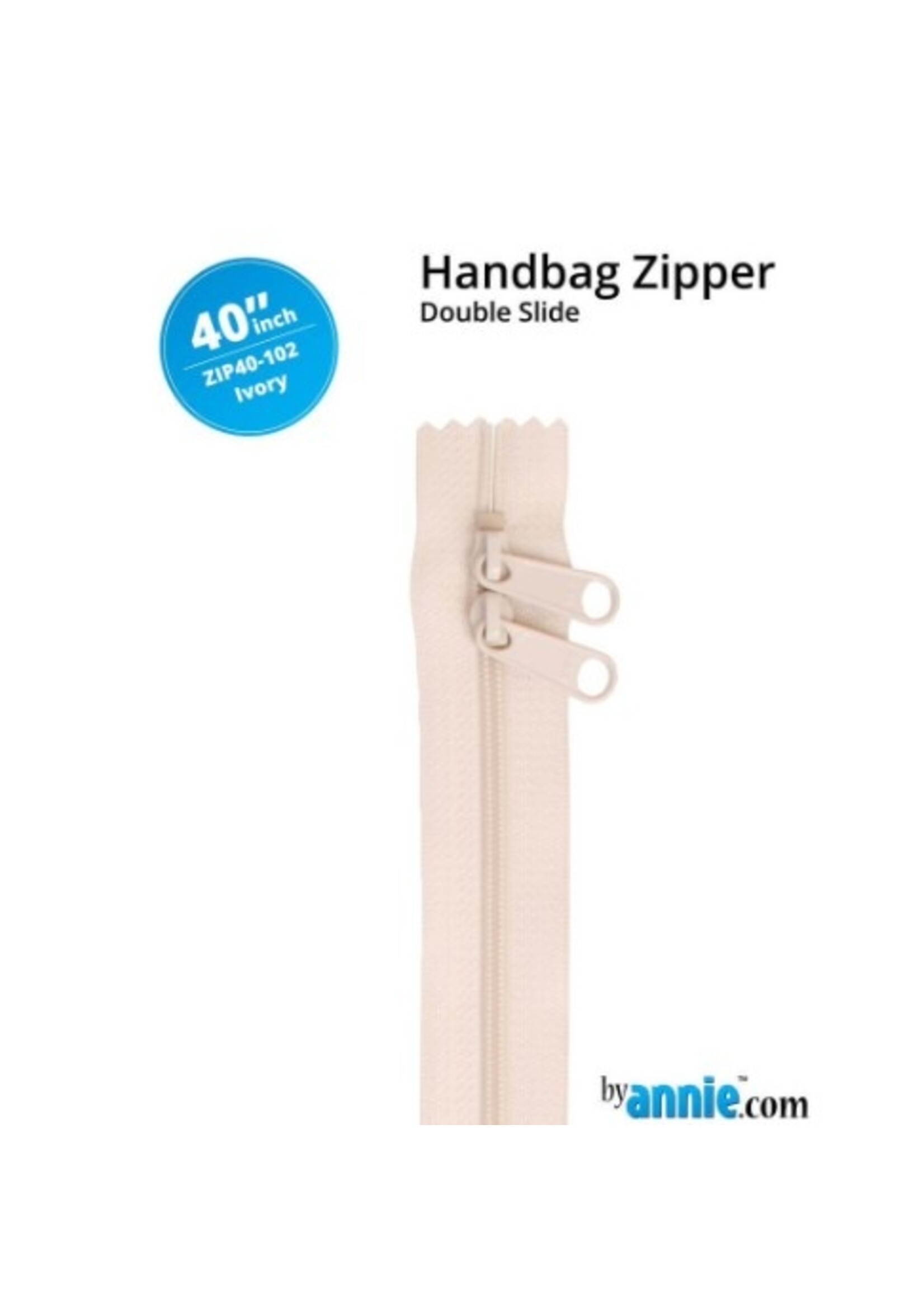 By Annie byAnnie - Handbag Zipper - Double Slide - 40in/101.6cm - Natural