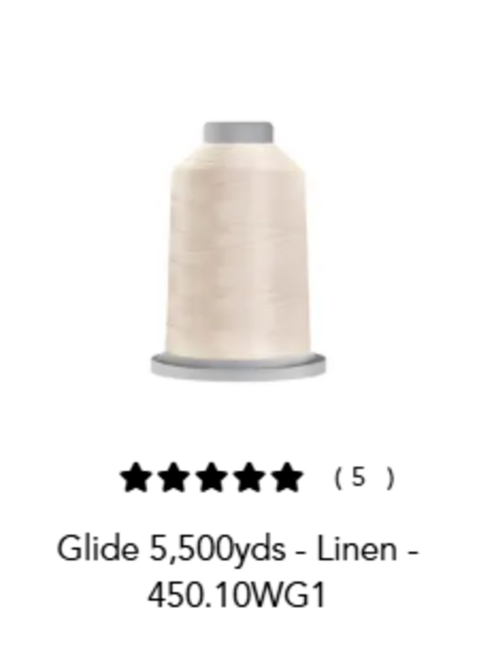 Glide Glide 40wt Polyester Thread 5,500 yd King Spool Linen # 450-10WG1