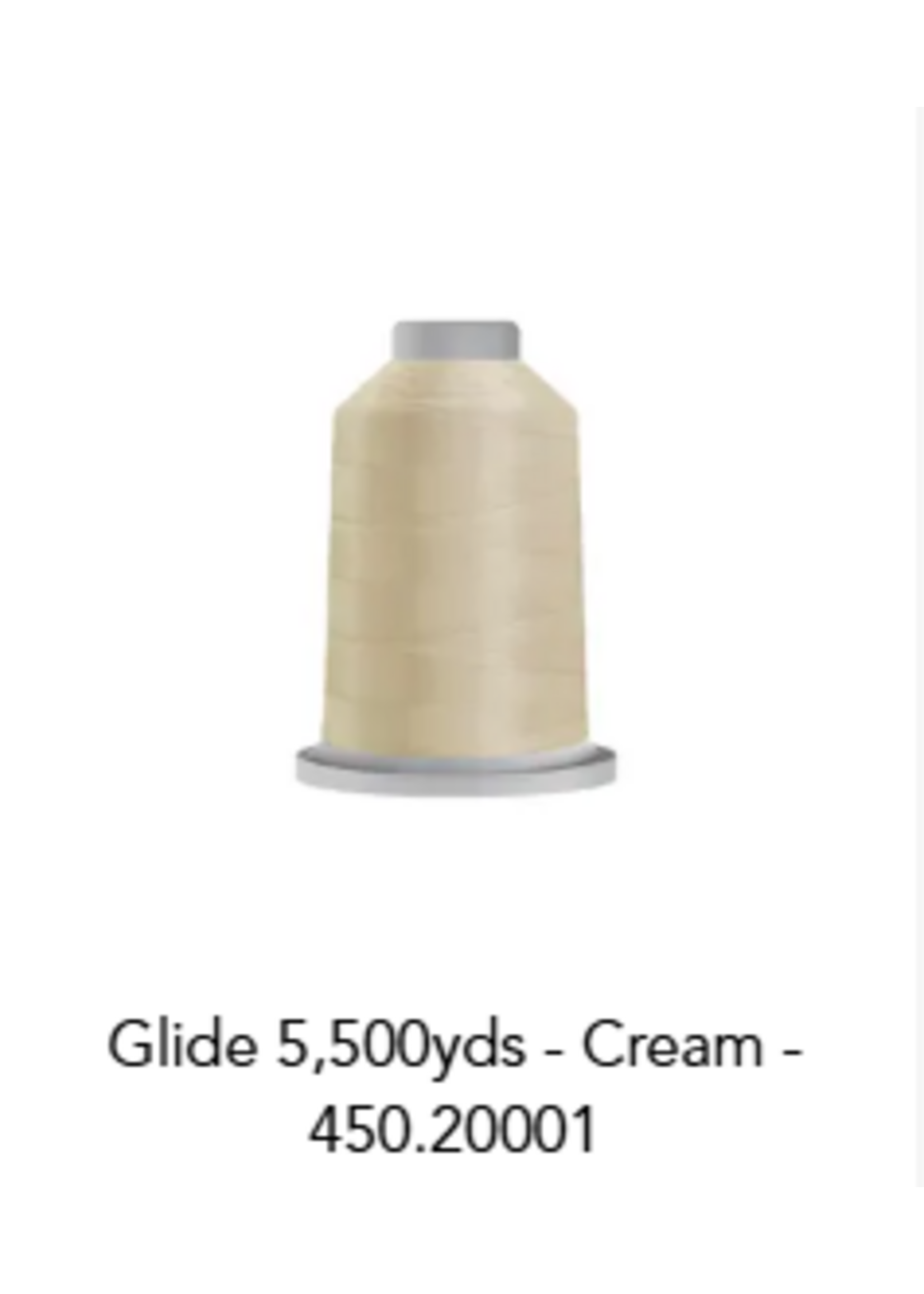 Glide Glide 40wt poly thread 5,500yd King Spool Cream # 450-20001