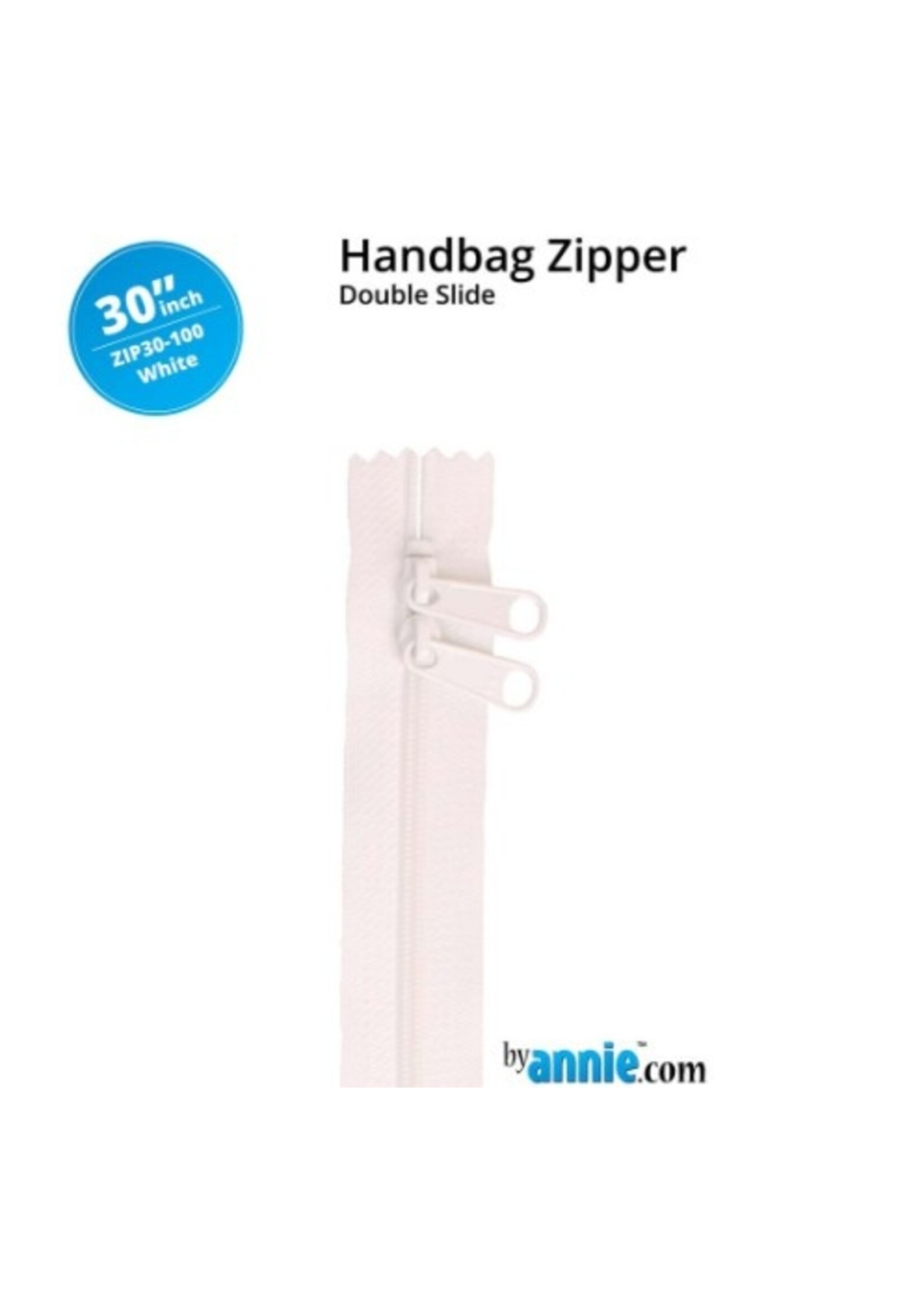 By Annie byAnnie - Handbag Zipper - Double Slide - 30in/76.2cm - White