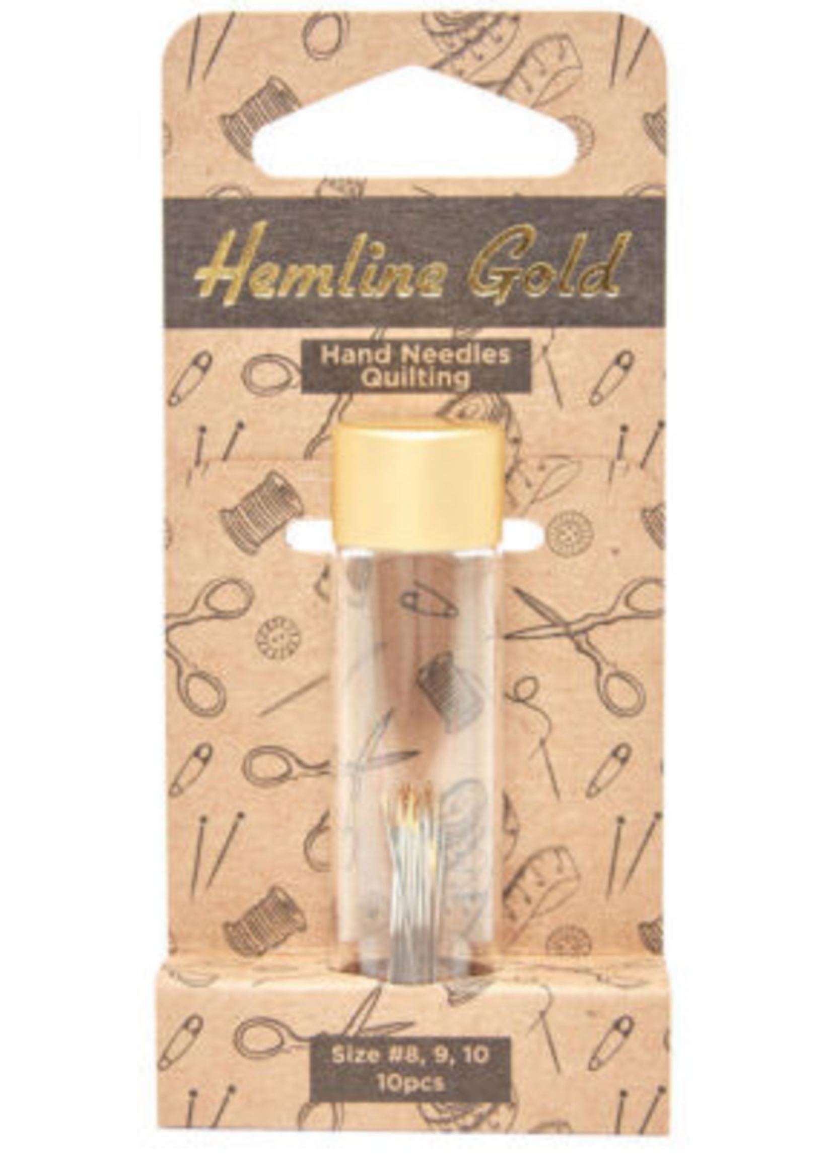 H.A. KIDD Hemline Gold - Hand Needles Quilting - size 8 - 10pcs