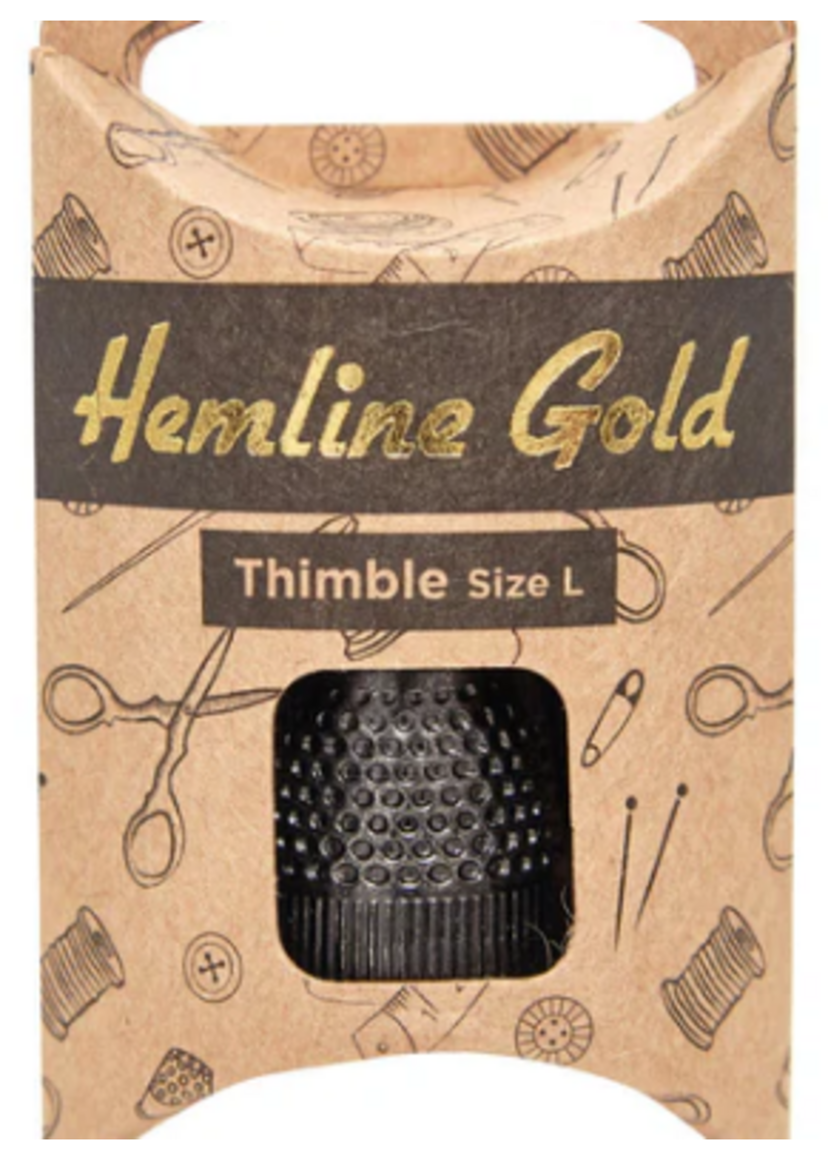 H.A. KIDD Hemline Gold - Thimble - Large - Black