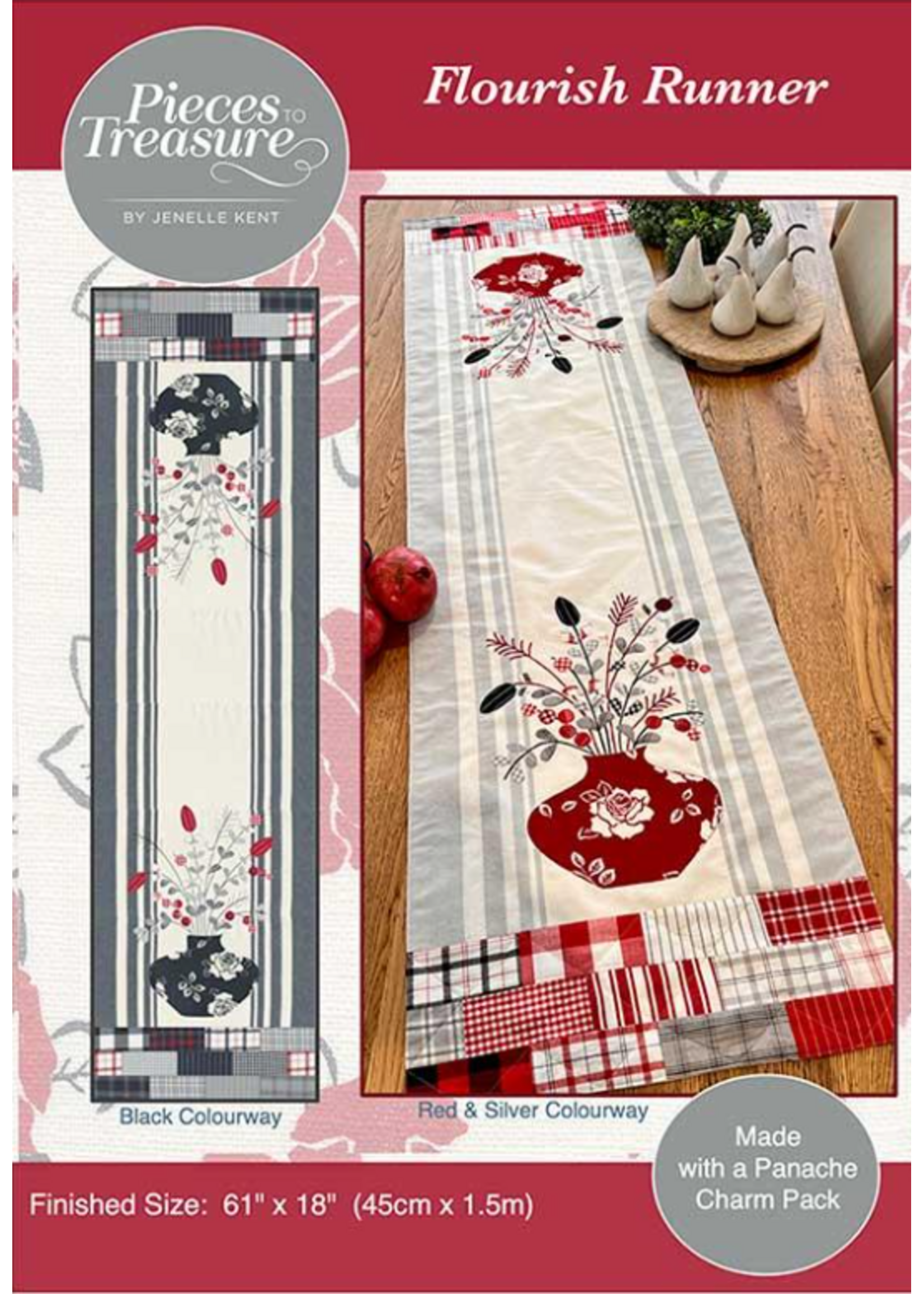 Pieces to Treasure Flourish table runner pattern