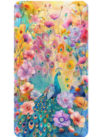 Timeless Treasures Wild Beauty Peacock Floral Print  Panel 24 x 42"