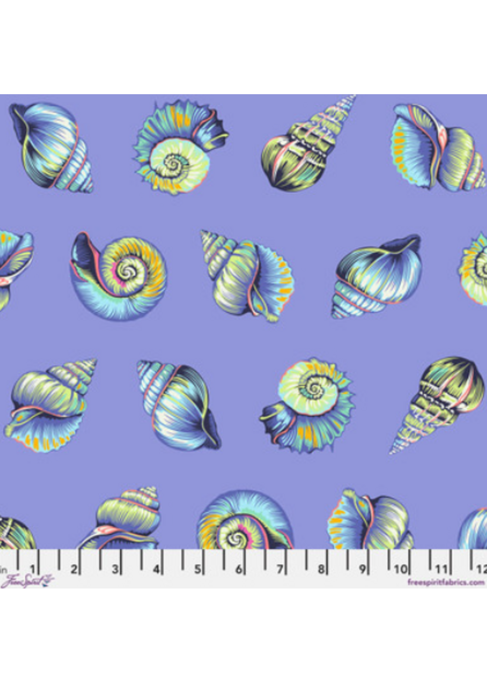 FreeSpirit Fabrics Floral Reef- Tula Pink- Lil Shelly- Marine- Per 10cm/4"