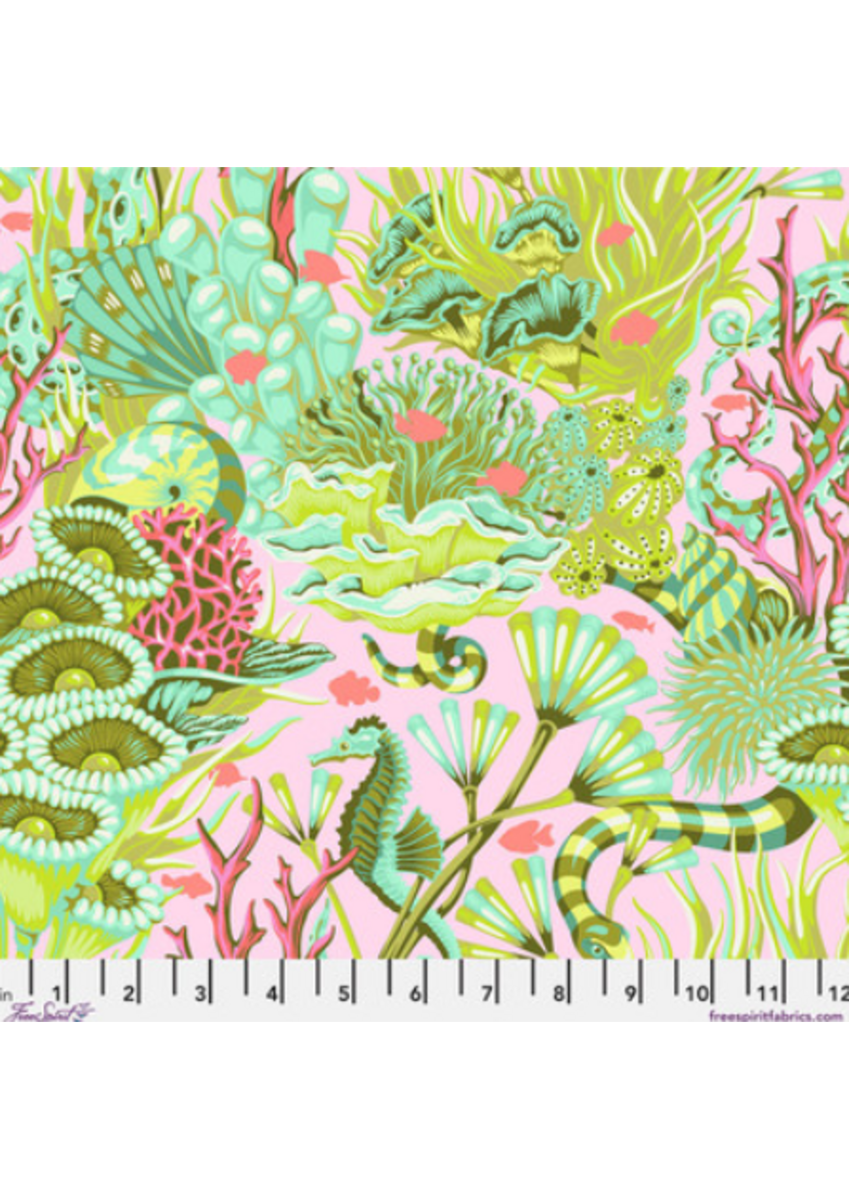 FreeSpirit Fabrics Floral Reef- Tula Pink- Reef What You Sew- Coralline - Per 10cm/4"