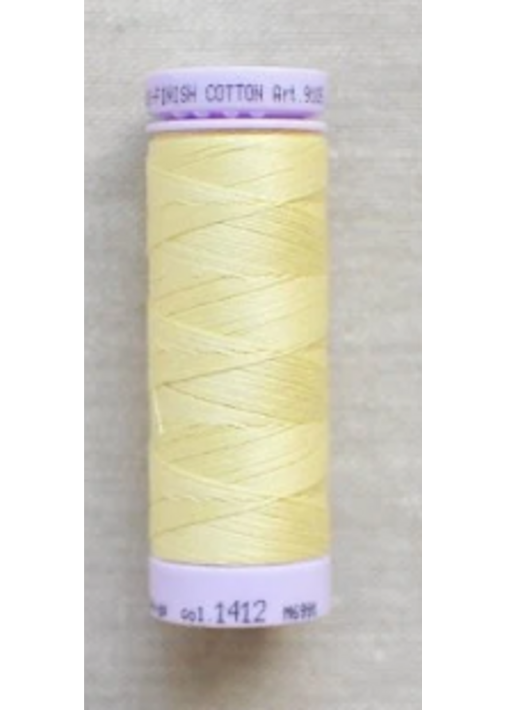 Mettler Threads Mettler Silk-Finish 60wt Solid Cotton Thread 220yd/200M Lemon Frost #1412