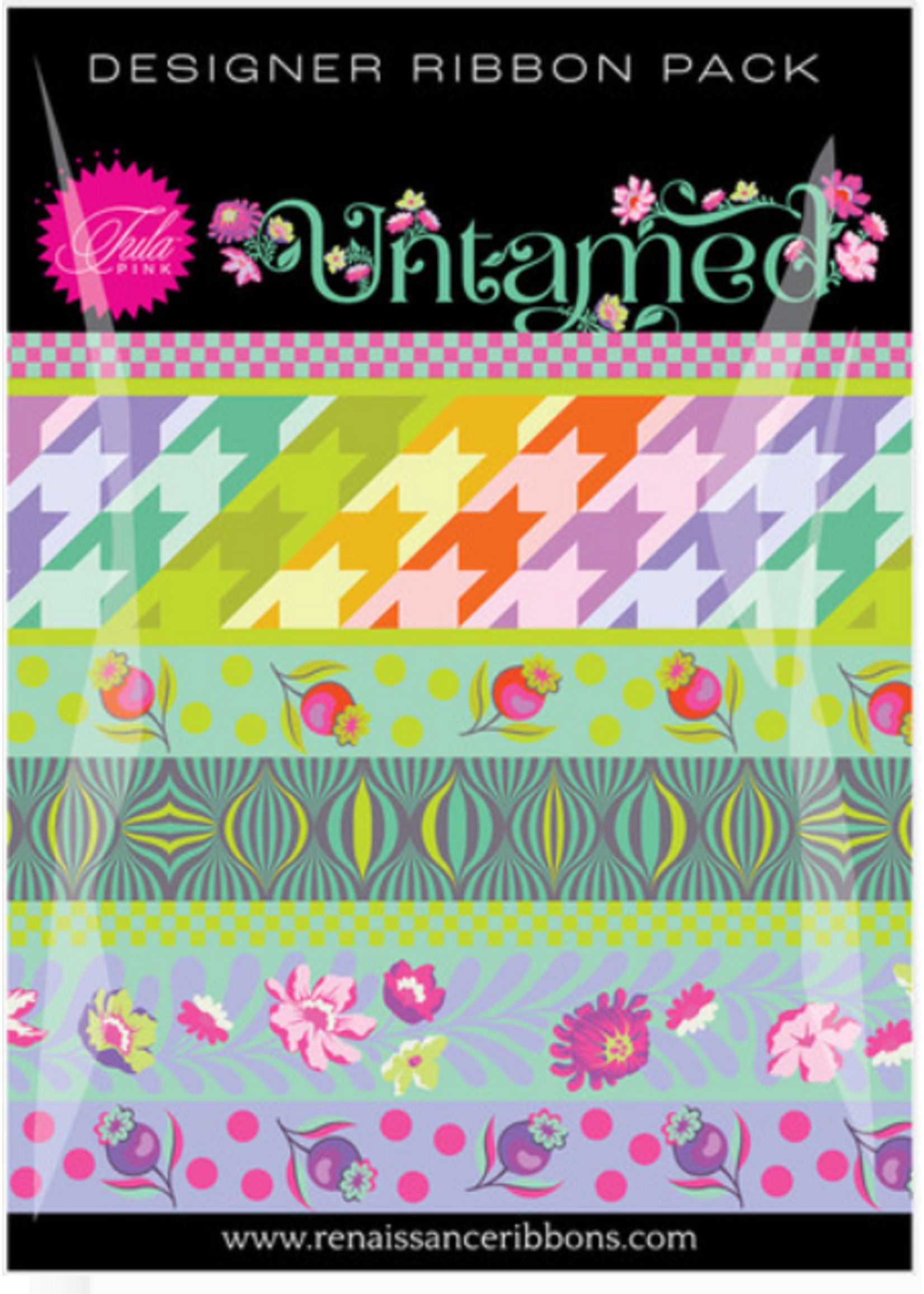 Tula Pink Tula Pink - Untamed - Moonbeam - 1yd Designer Ribbon - 7 Per Pack