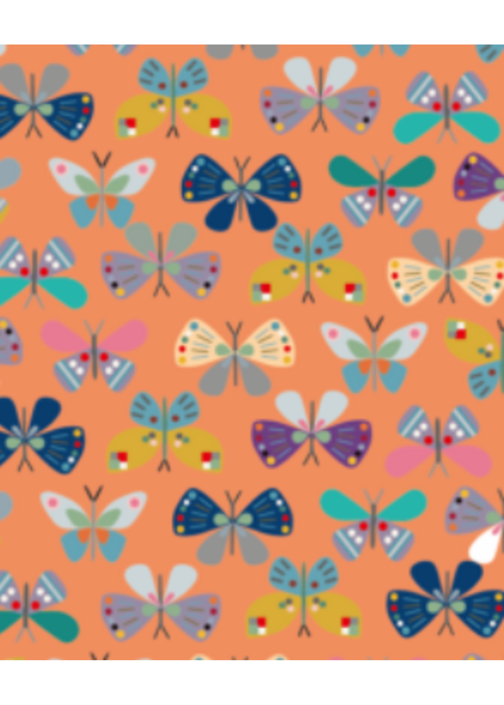 SEWING SANCTUARY Butterflies  Peach   1 Unit = 10 cm = 4 inches