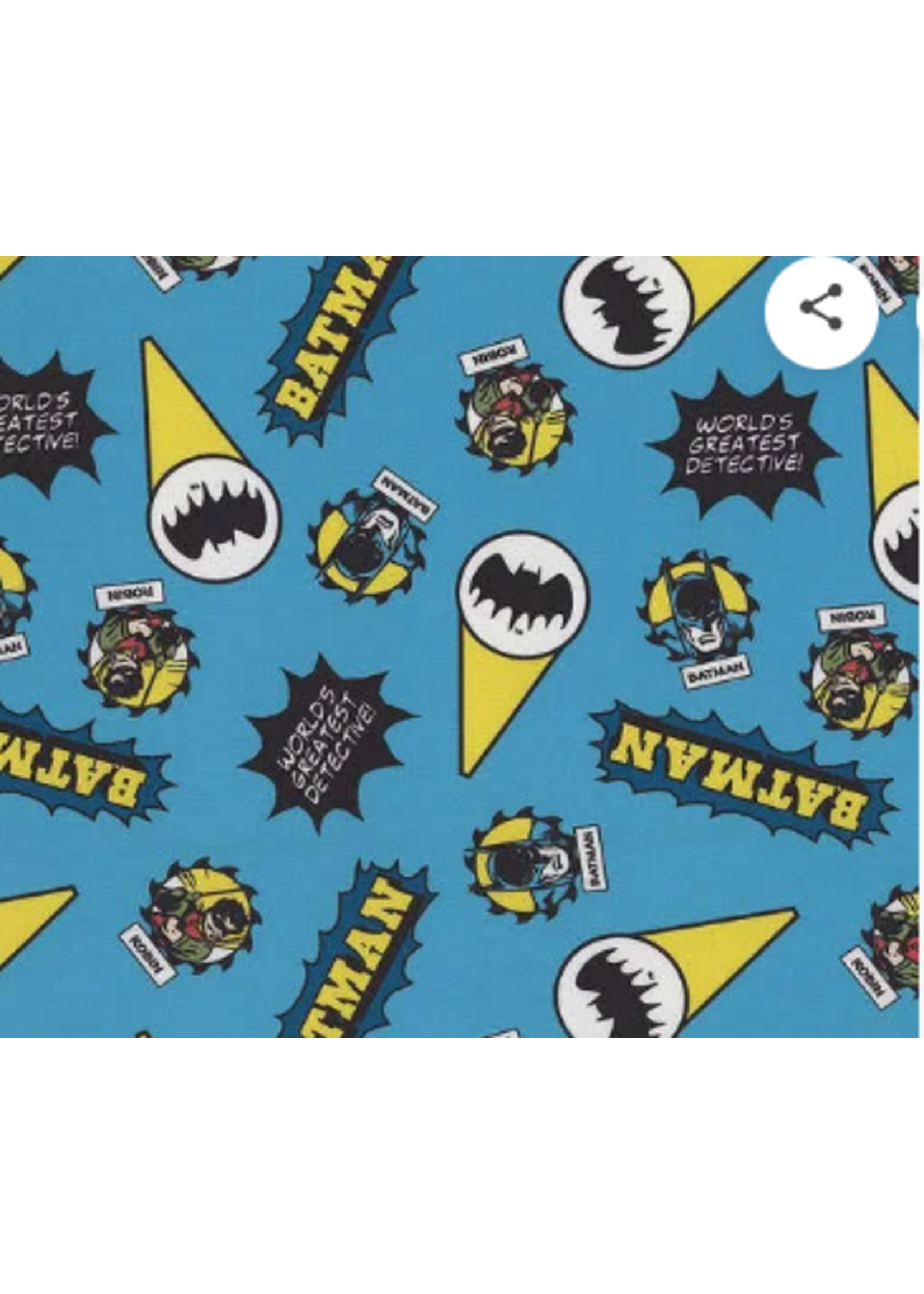 Camelot Fabrics DC Batman Collection- World's Greatest Detective- Per 10cm/4"