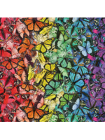 Camelot Fabrics Monarch Gardens- Rainbow butterflies- Per 10cm/4"