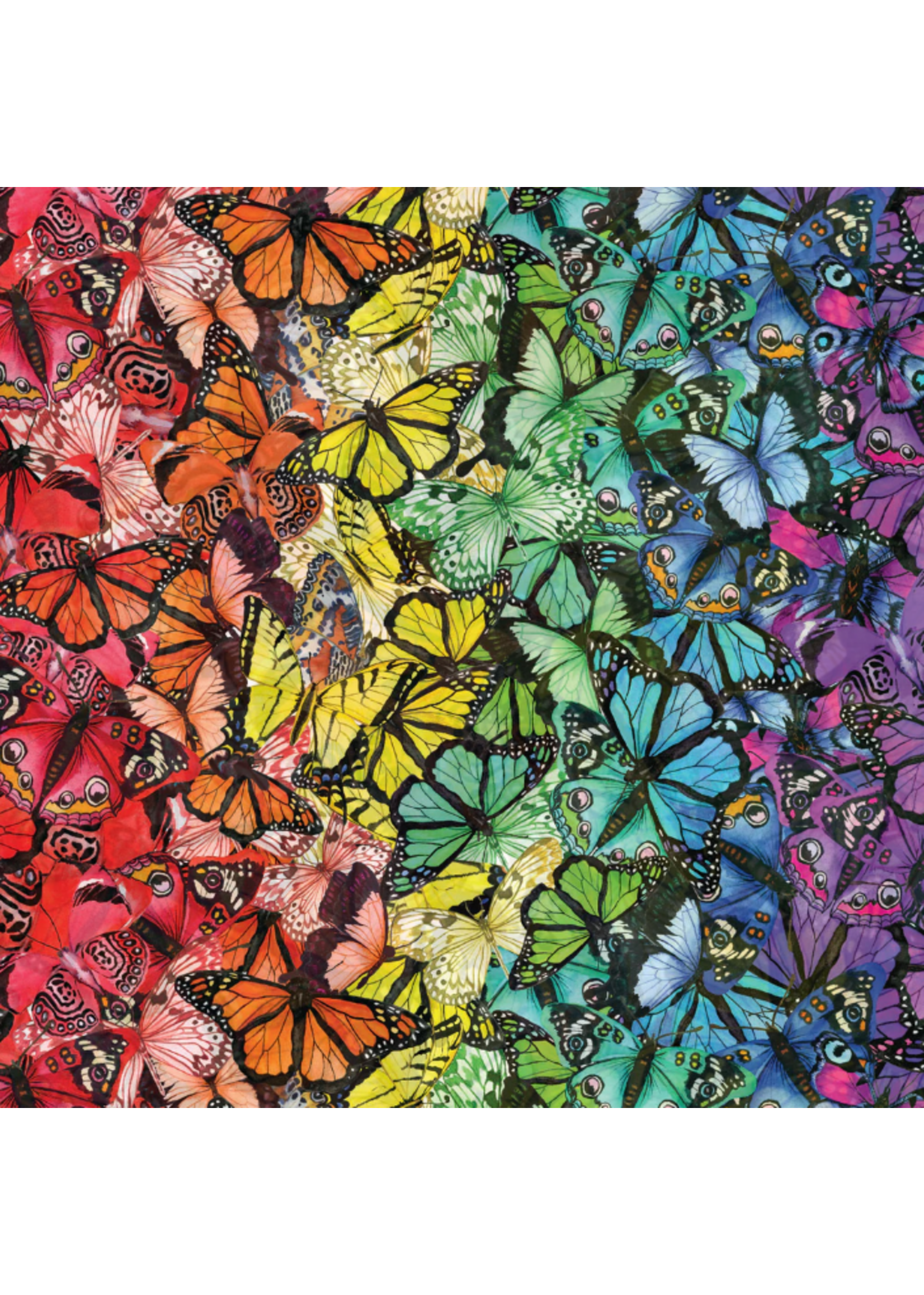 Camelot Fabrics Monarch Gardens- Rainbow butterflies- Per 10cm/4"