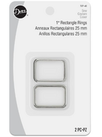 Dritz Dritz - Rectangle Rings - 1in/25mm - Silver - set of 2