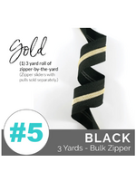 Emmaline Bags Emmaline Bags - Zipper by the Yard Coil - #5 - 2.74m/3 yds - Black – Gold