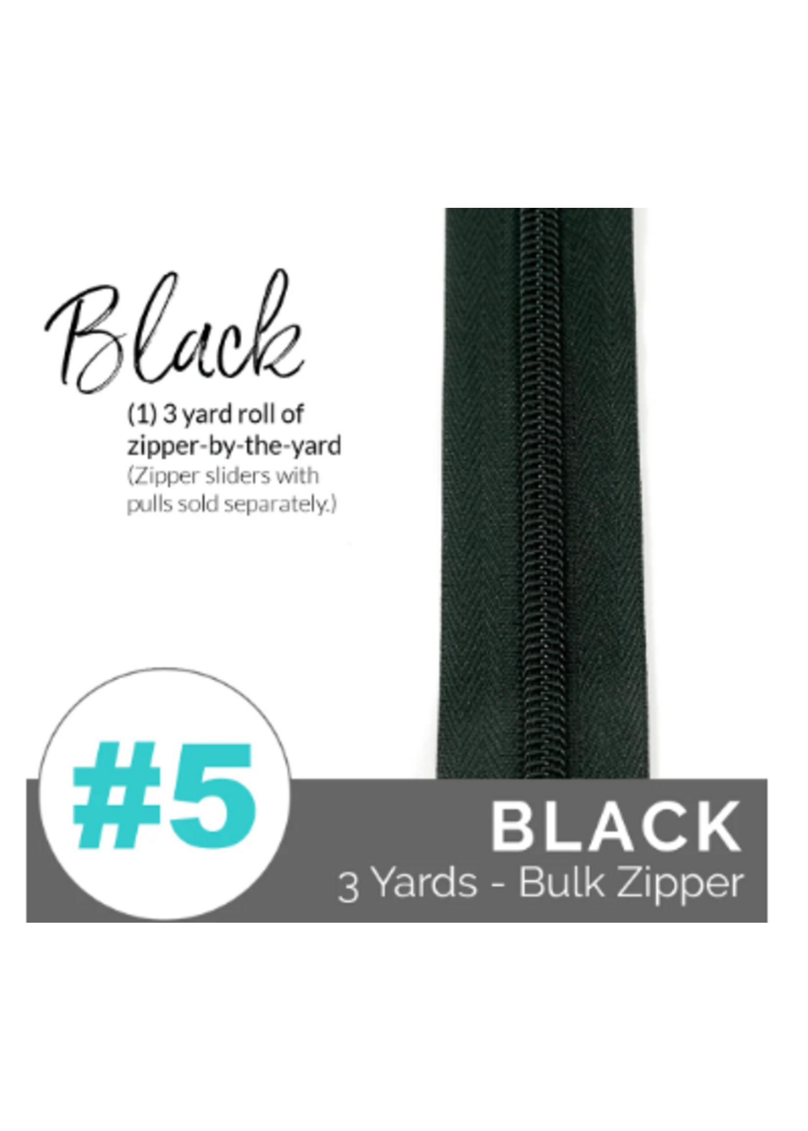 Emmaline Bags Emmaline Bags - Zipper by the Yard Coil - #5 - 2.74m/3 yds - Black – Black
