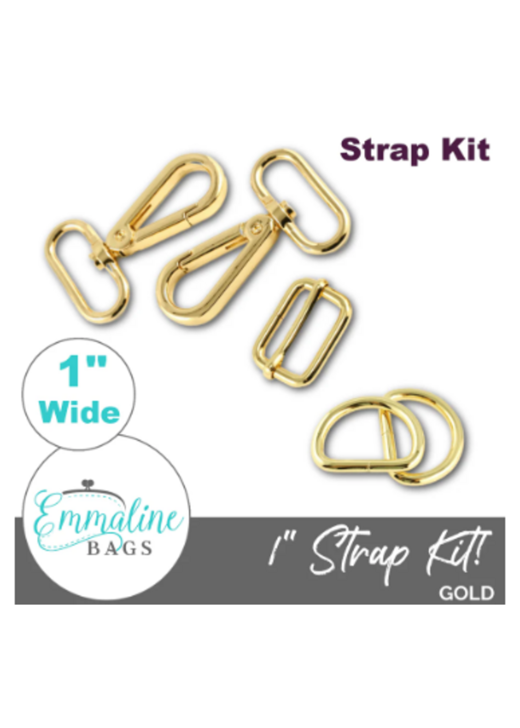 Emmaline Bags Emmaline Bags - Hardware Kit - Strap Kit to fit 1in/25 mm – Gold