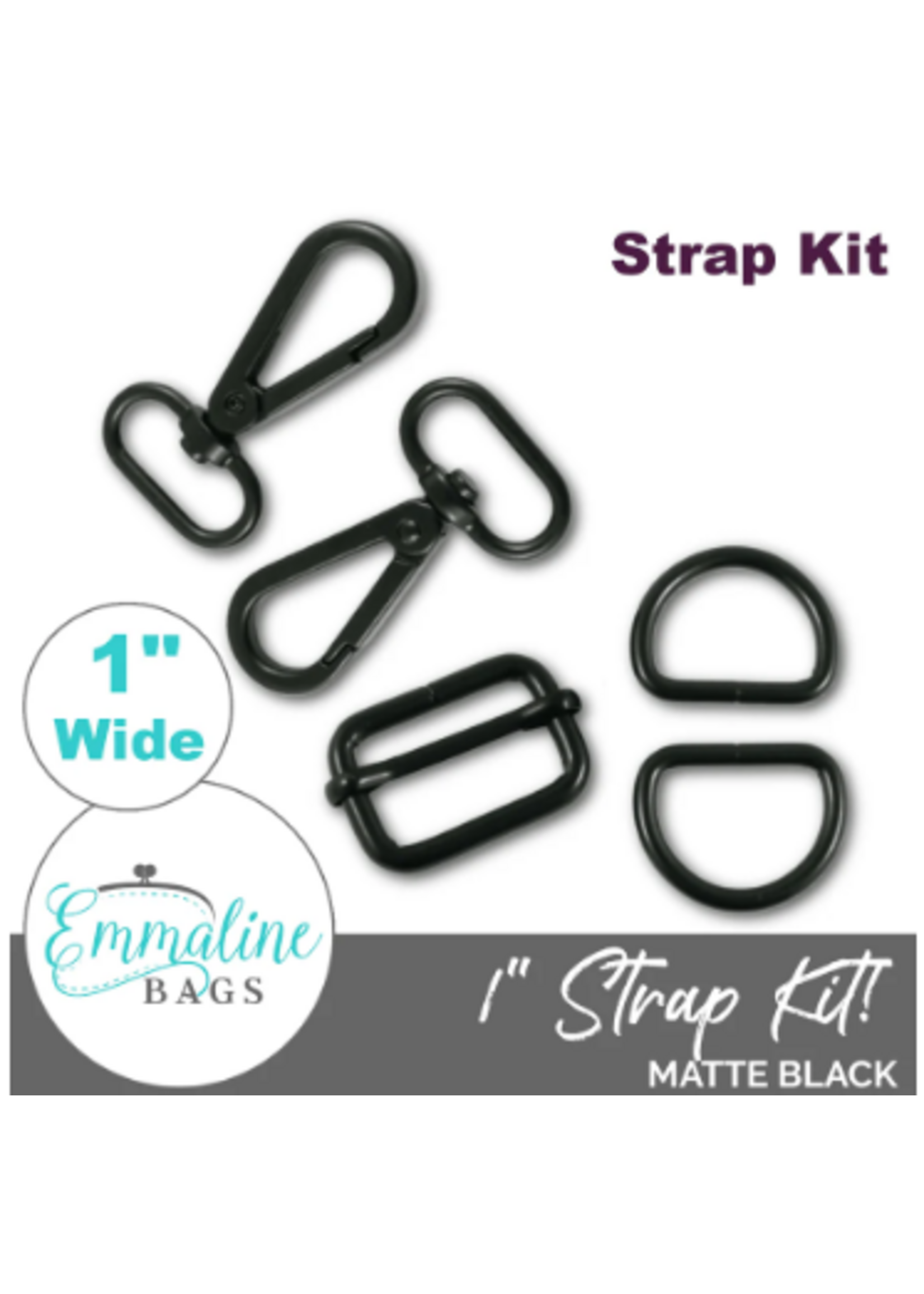 Emmaline Bags Emmaline Bags - Hardware Kit - Strap Kit to fit 1in/25 mm – Matte Black