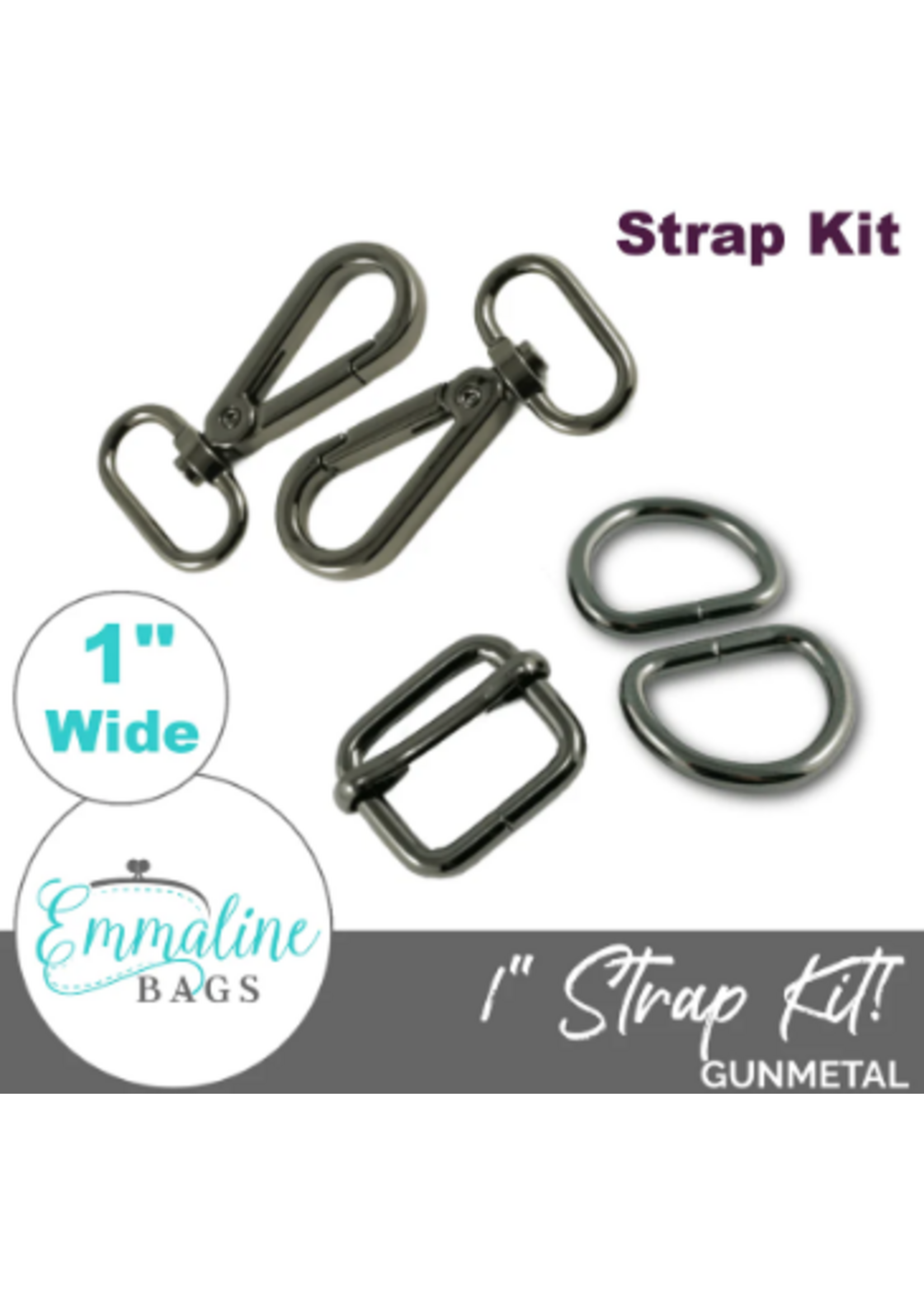 Emmaline Bags Emmaline Bags - Hardware Kit - Strap Kit to fit 1in/25 mm – Gunmetal