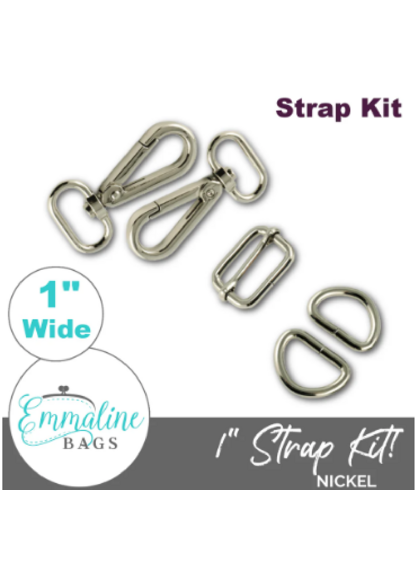 Emmaline Bags Emmaline Bags - Hardware Kit - Strap Kit to fit 1in/25 mm – Nickel