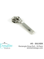 Emmaline Bags Emmaline Bags - Zipper Sliders with Pulls - Rectangle Drop - #5 - Silver - 10 pack