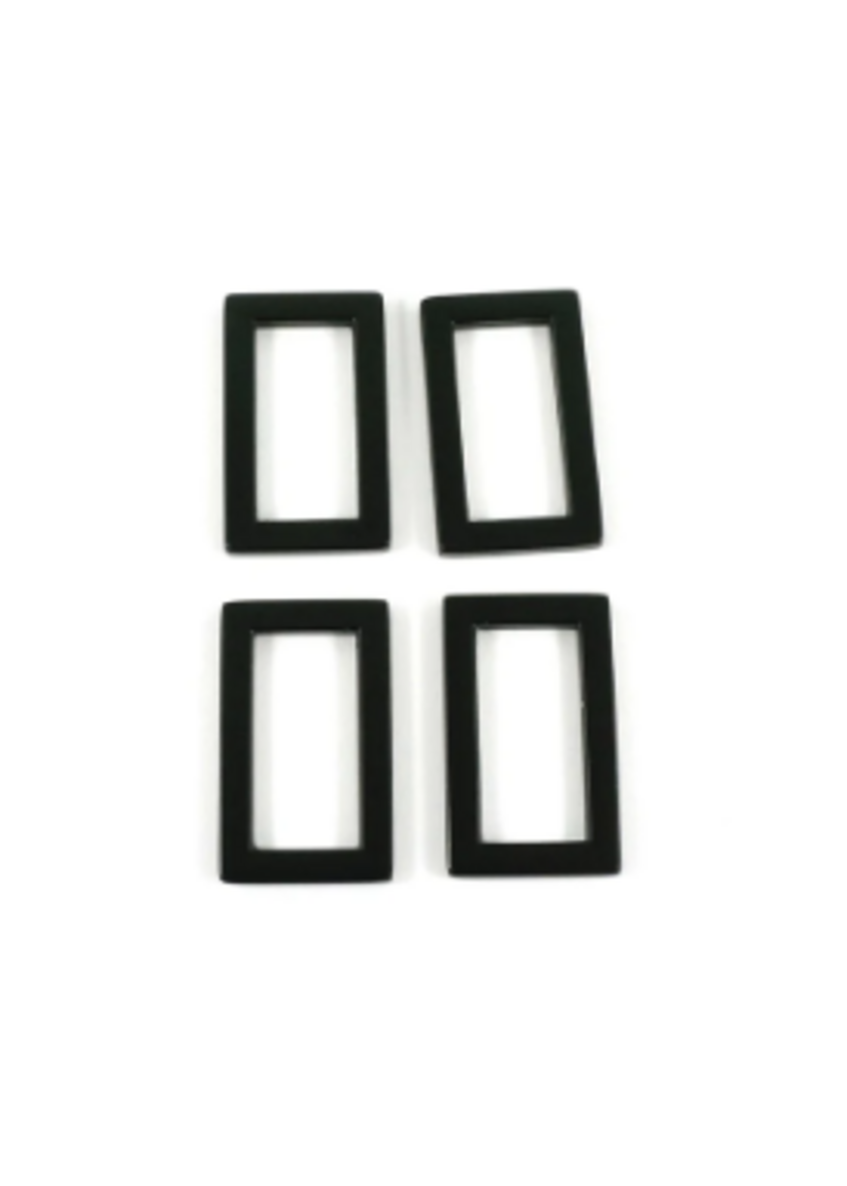 Emmaline Bags Emmaline Bags – Flat Rectangle Rings - 1in/25mm - Matte Black - 4 pack